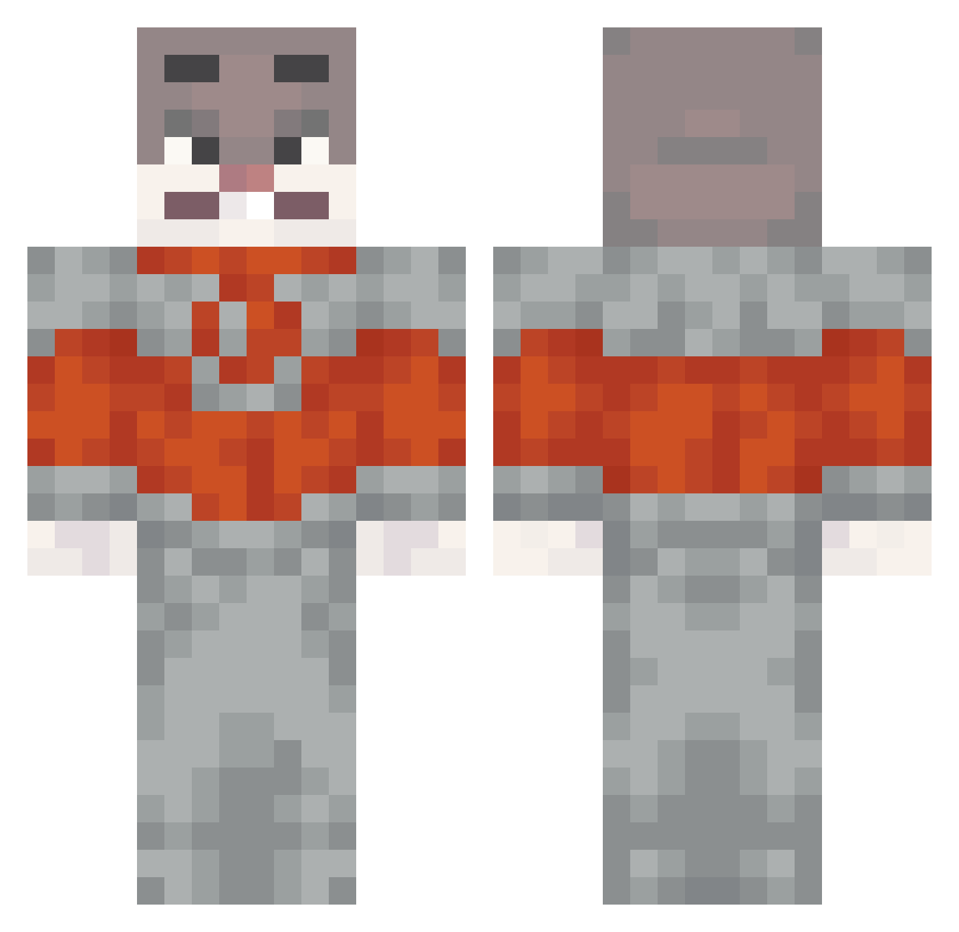apaleofwater Minecraft skin, front and back view