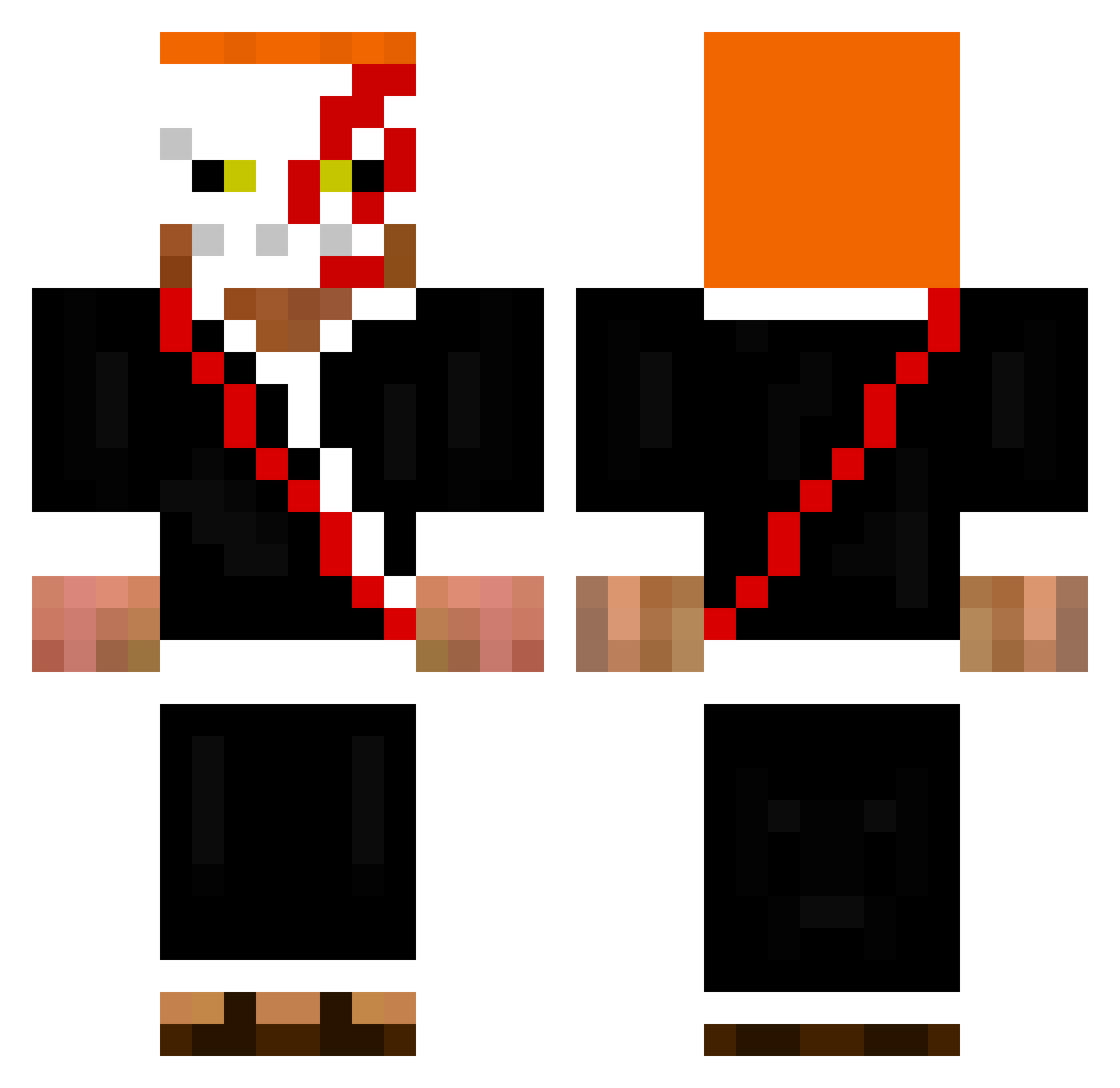 sensiSye Minecraft skin, front and back view