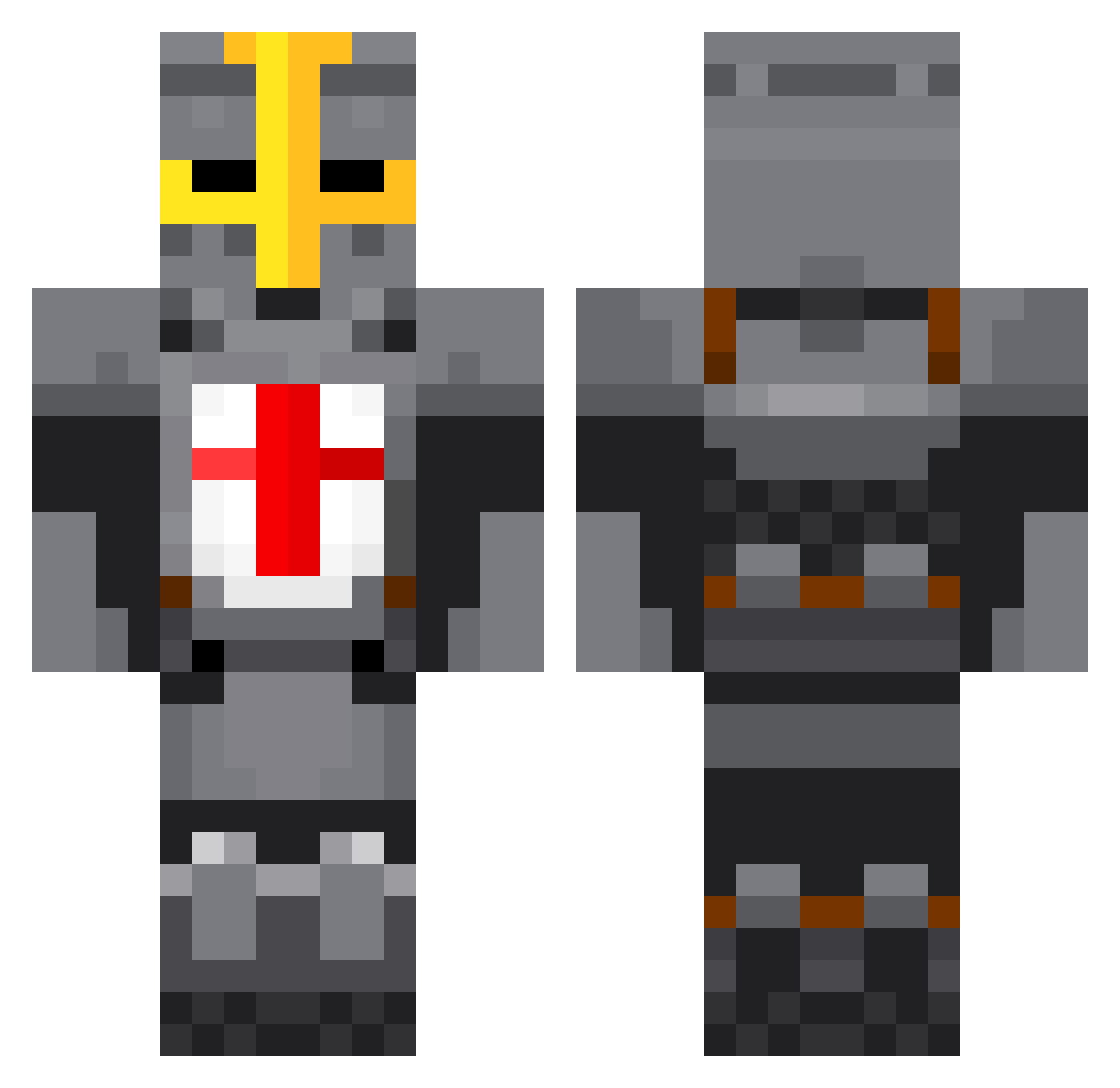Emfrozen Minecraft skin, front and back view