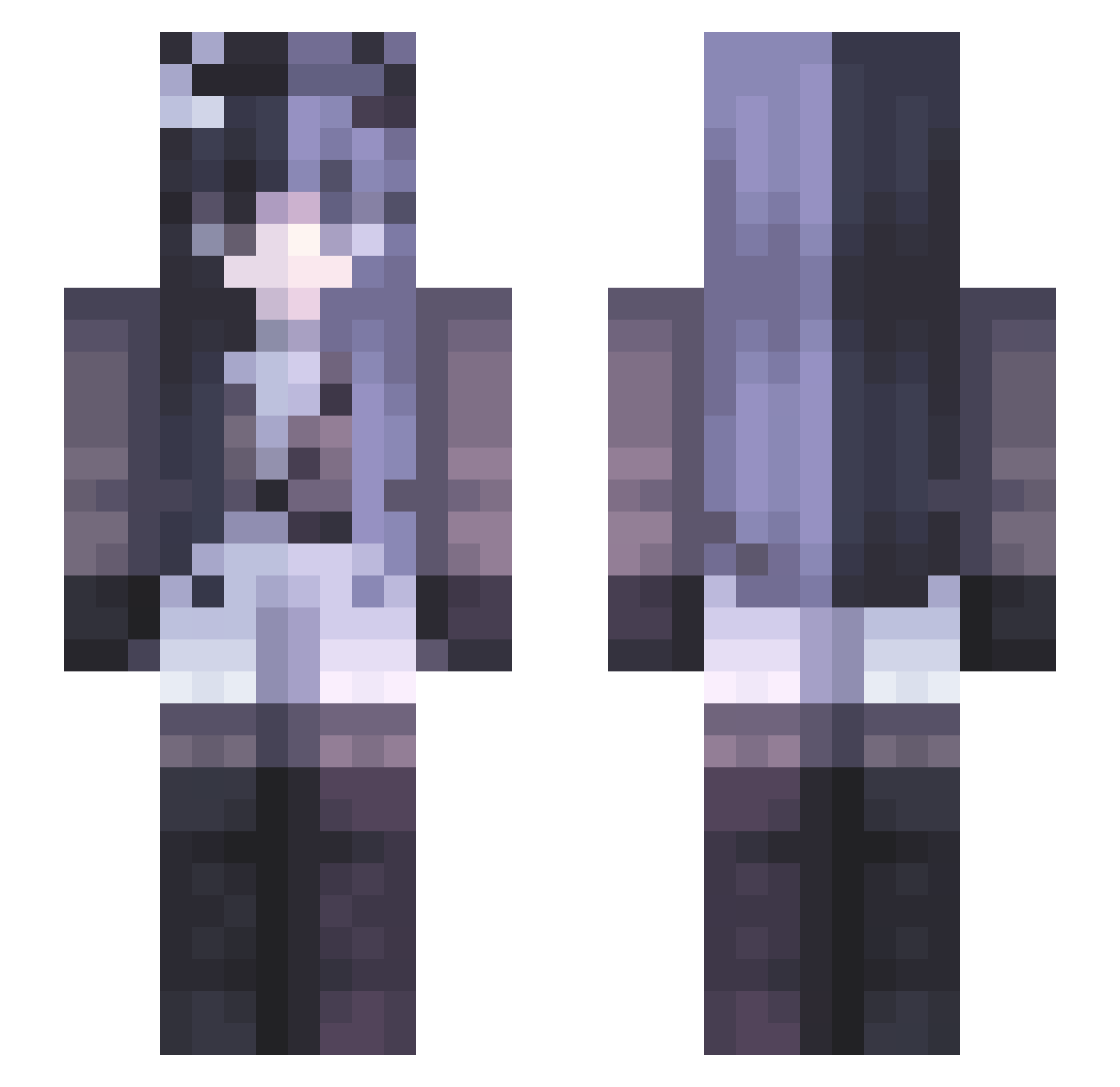 TypicalSquid Minecraft skin, front and back view