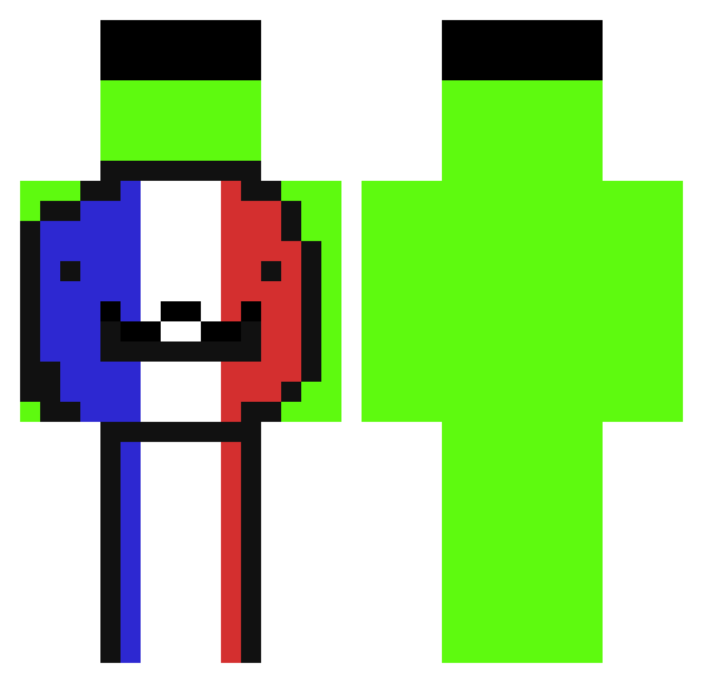 LeFrenchDream Minecraft skin, front and back view