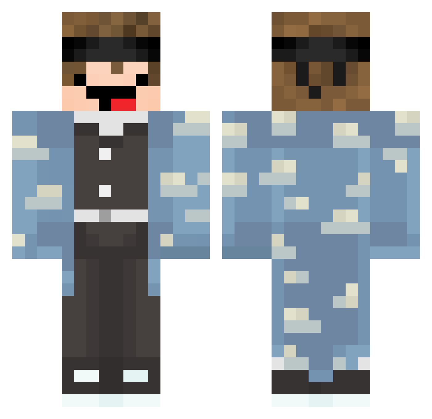 tenrx Minecraft skin, front and back view