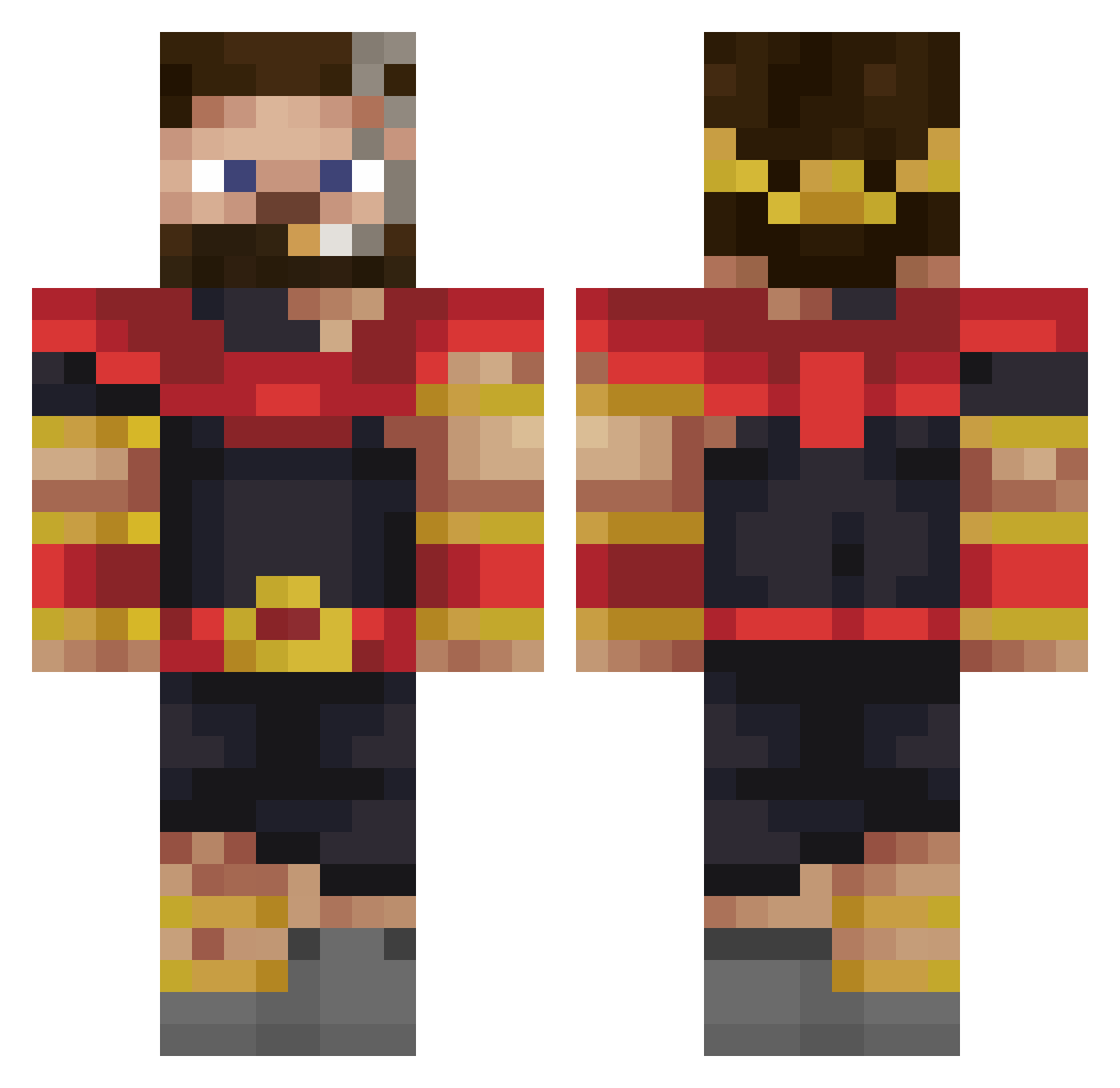Duckification Minecraft skin, front and back view