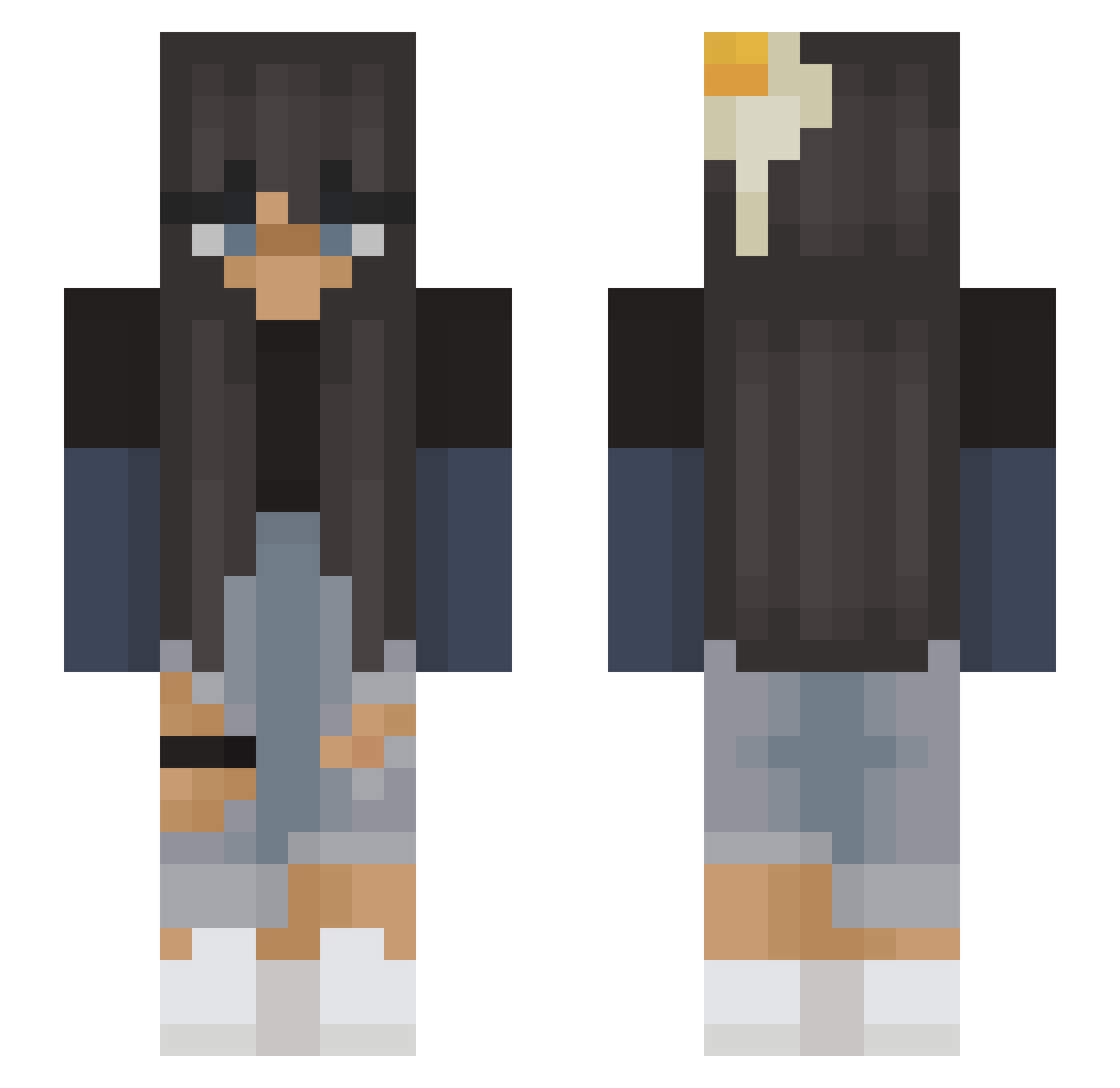 kyaabae Minecraft skin, front and back view