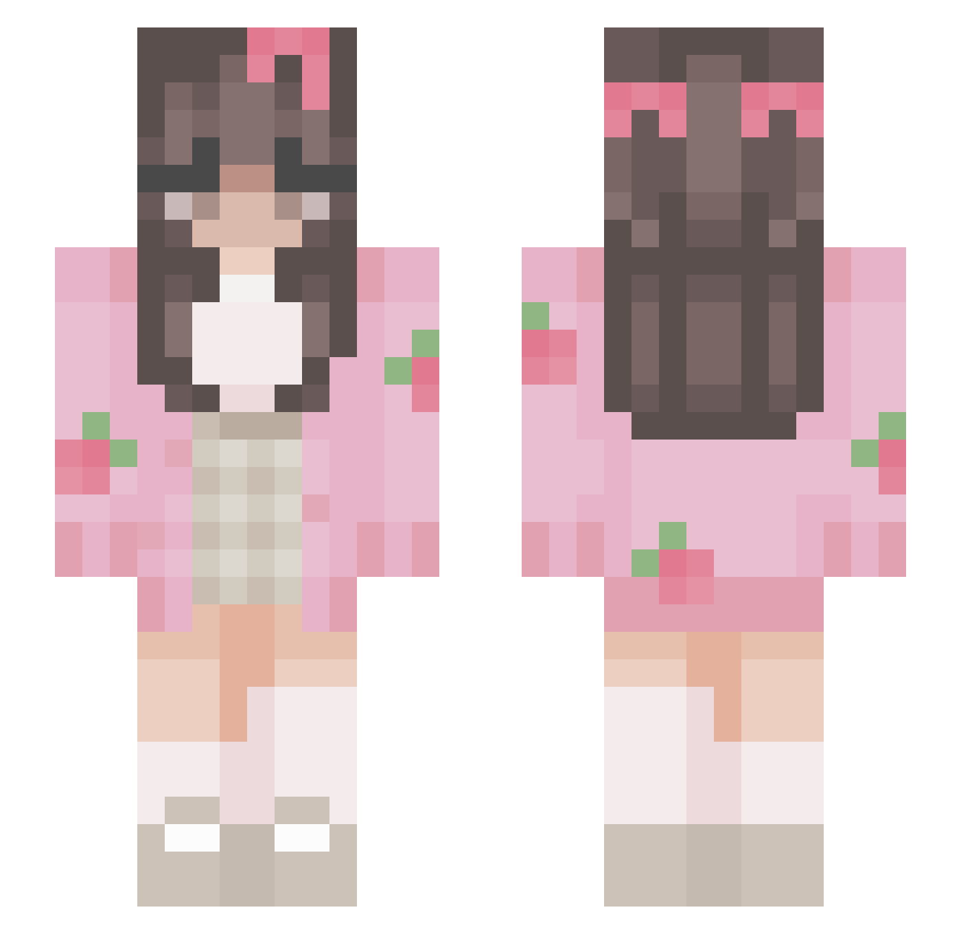 stvri Minecraft skin, front and back view