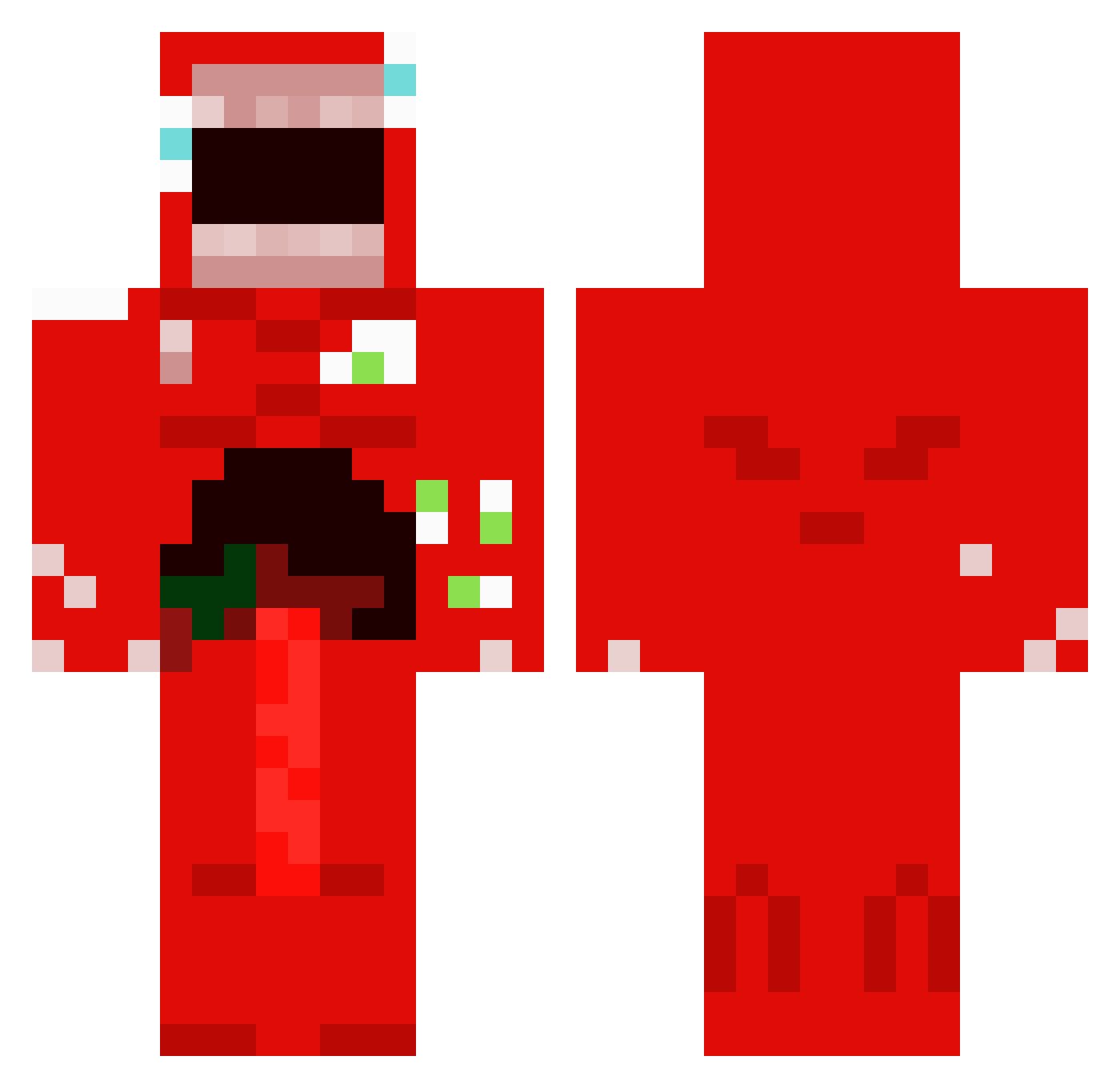 Fossly Minecraft skin, front and back view