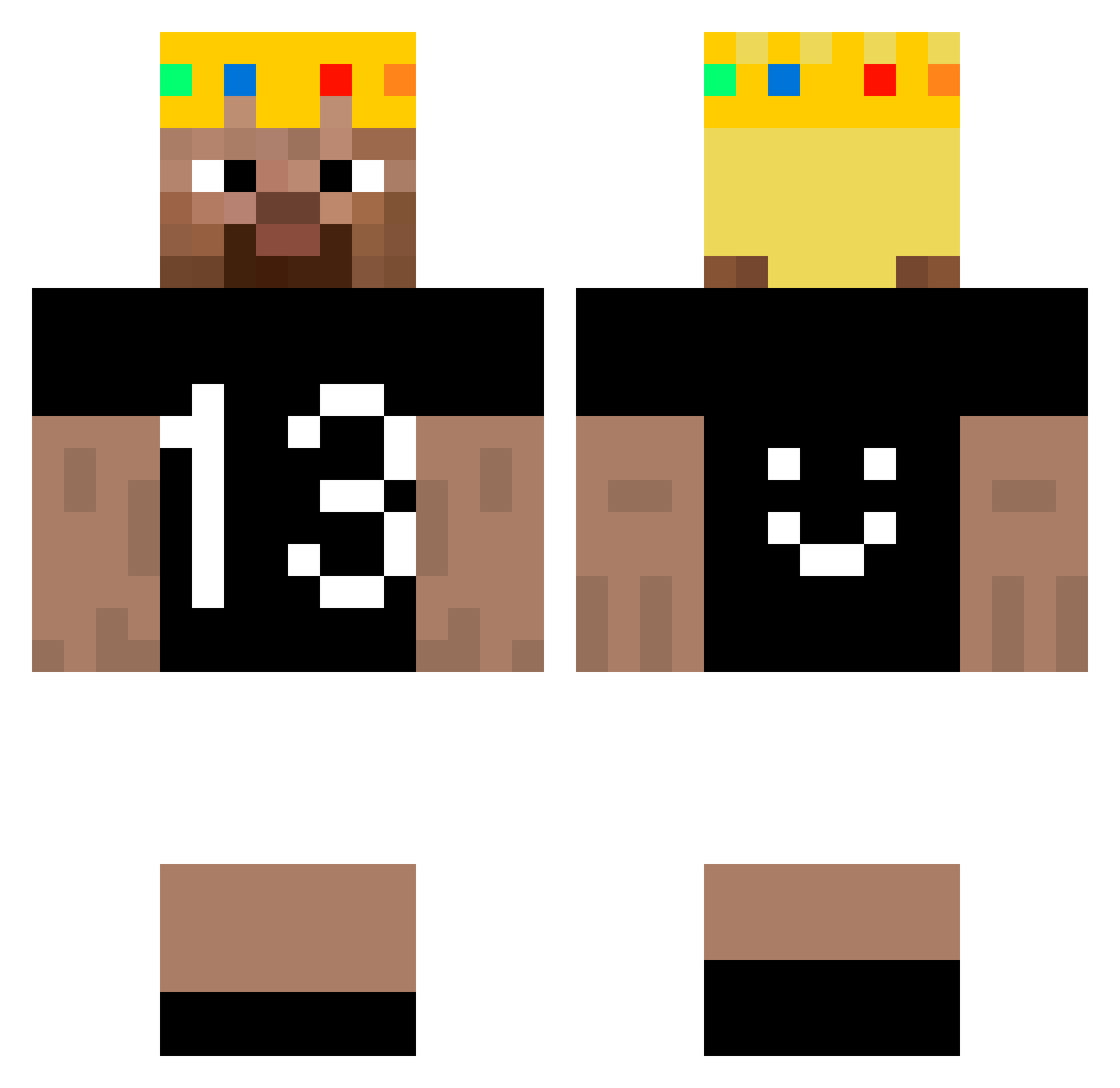 Polossi Minecraft skin, front and back view