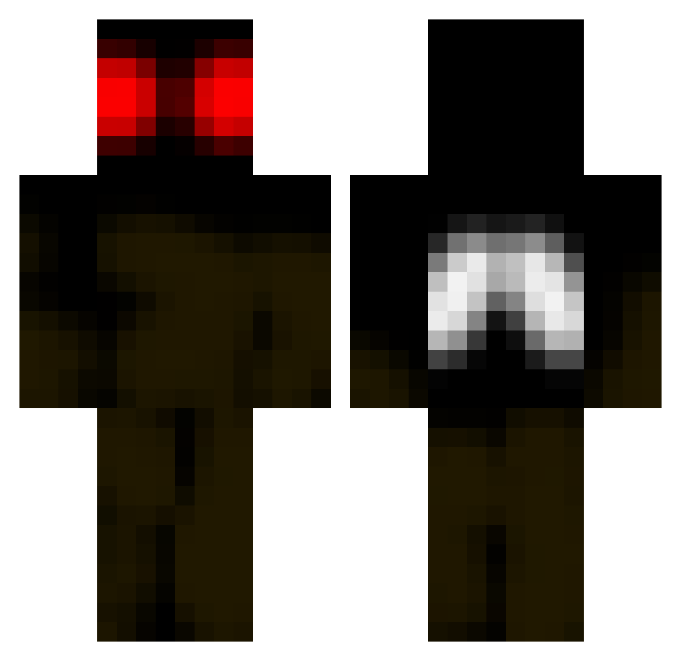 Visitants Minecraft skin, front and back view