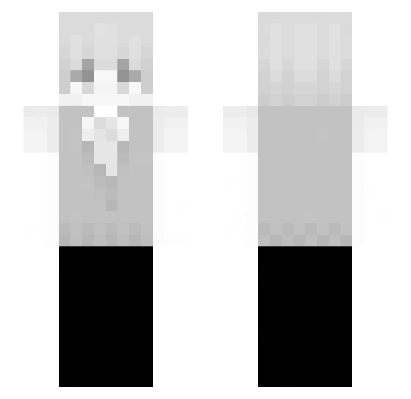 sickresident Minecraft skin, front and back view