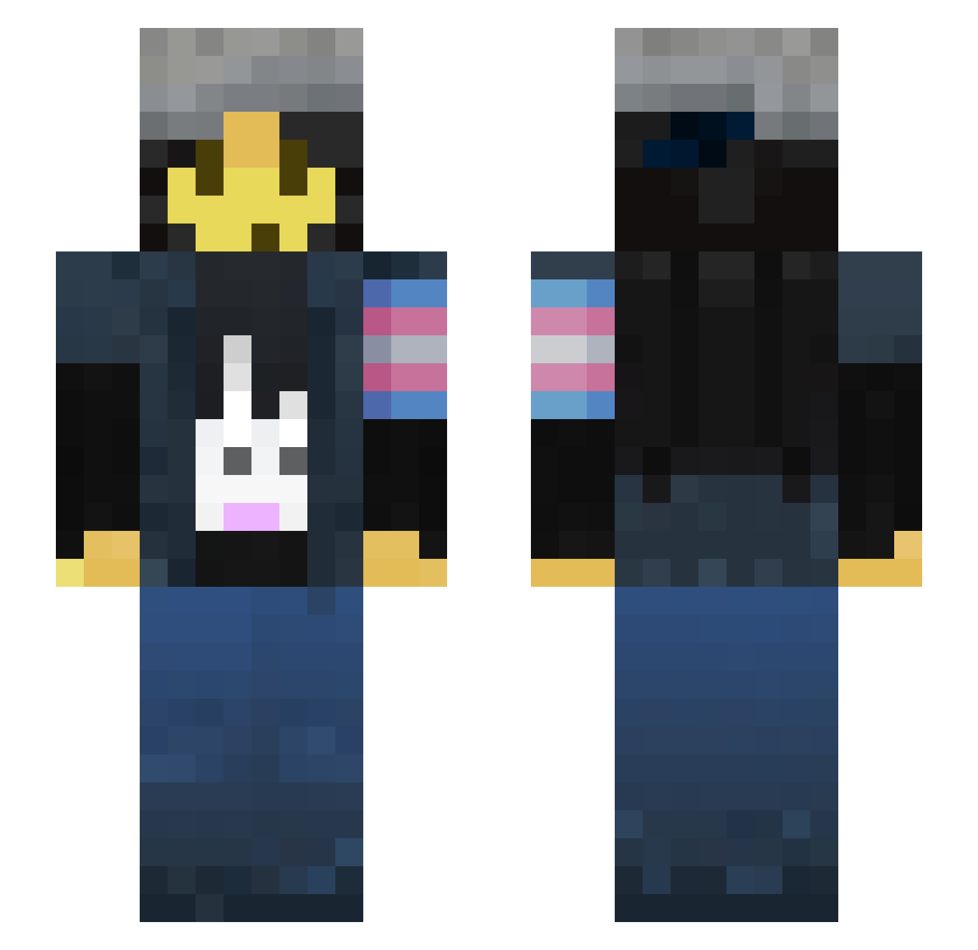 ace_gamin Minecraft skin, front and back view
