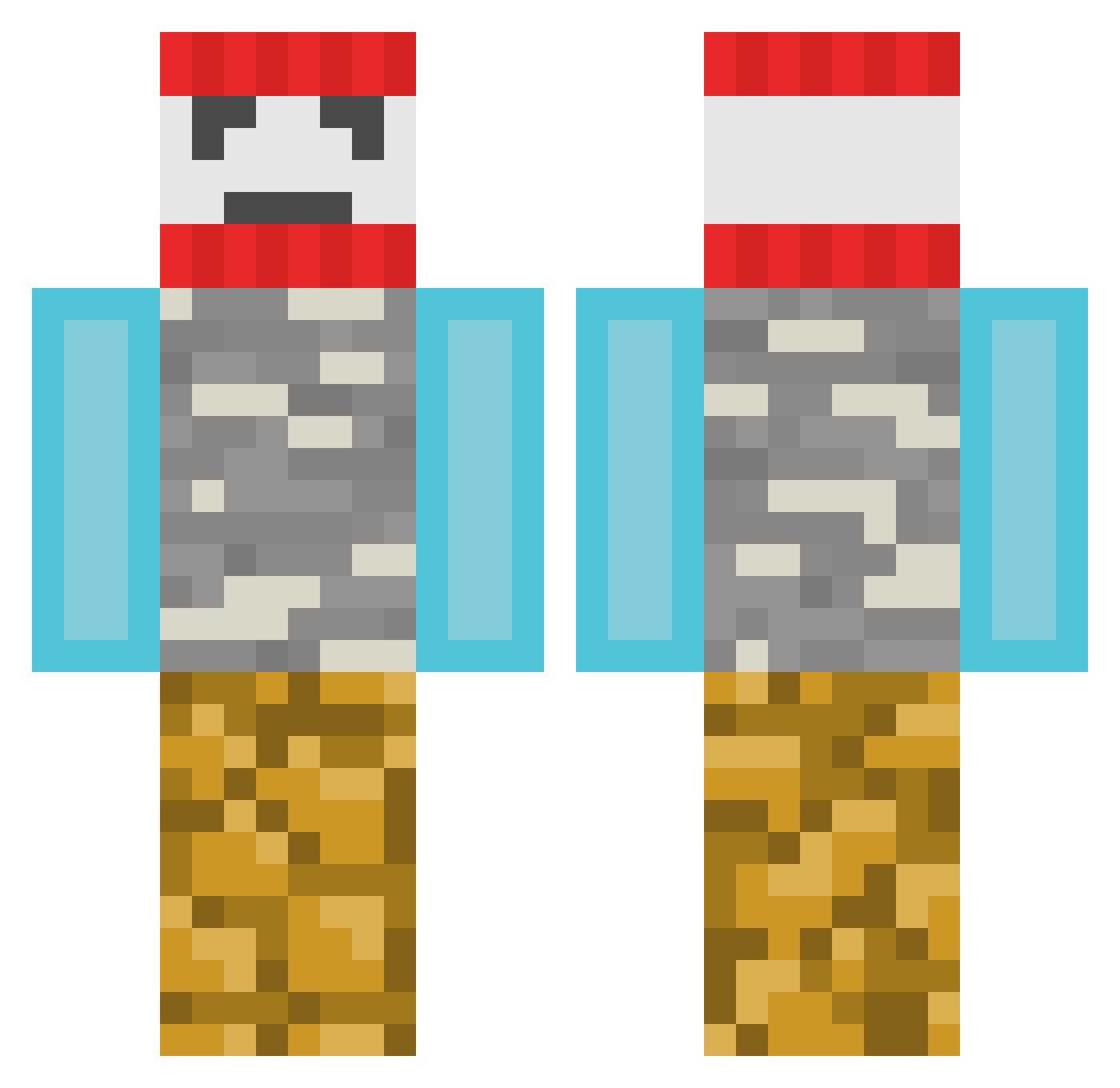 ChoclateChicknz Minecraft skin, front and back view