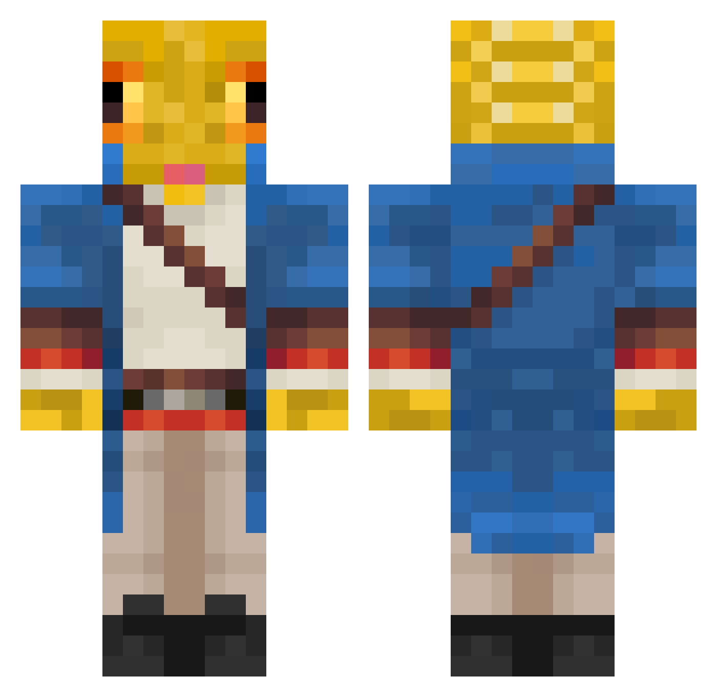 FeiryJaquar Minecraft skin, front and back view