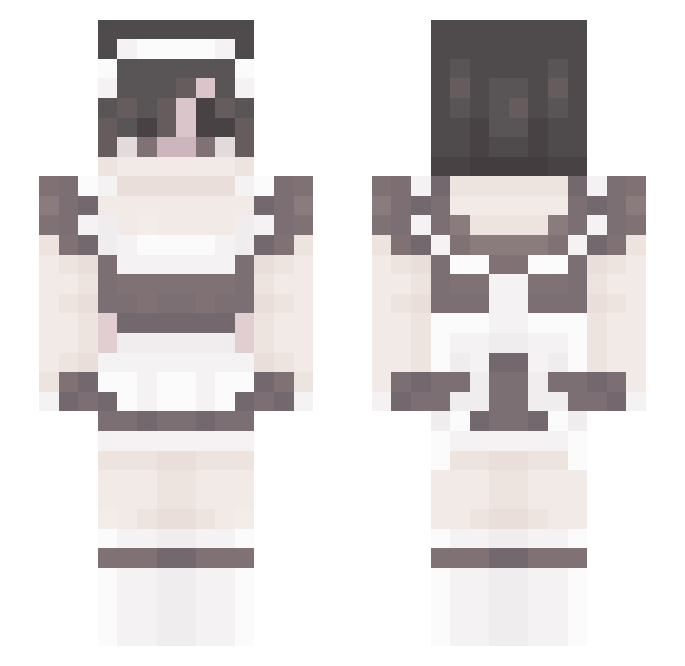 hellholesys Minecraft skin, front and back view
