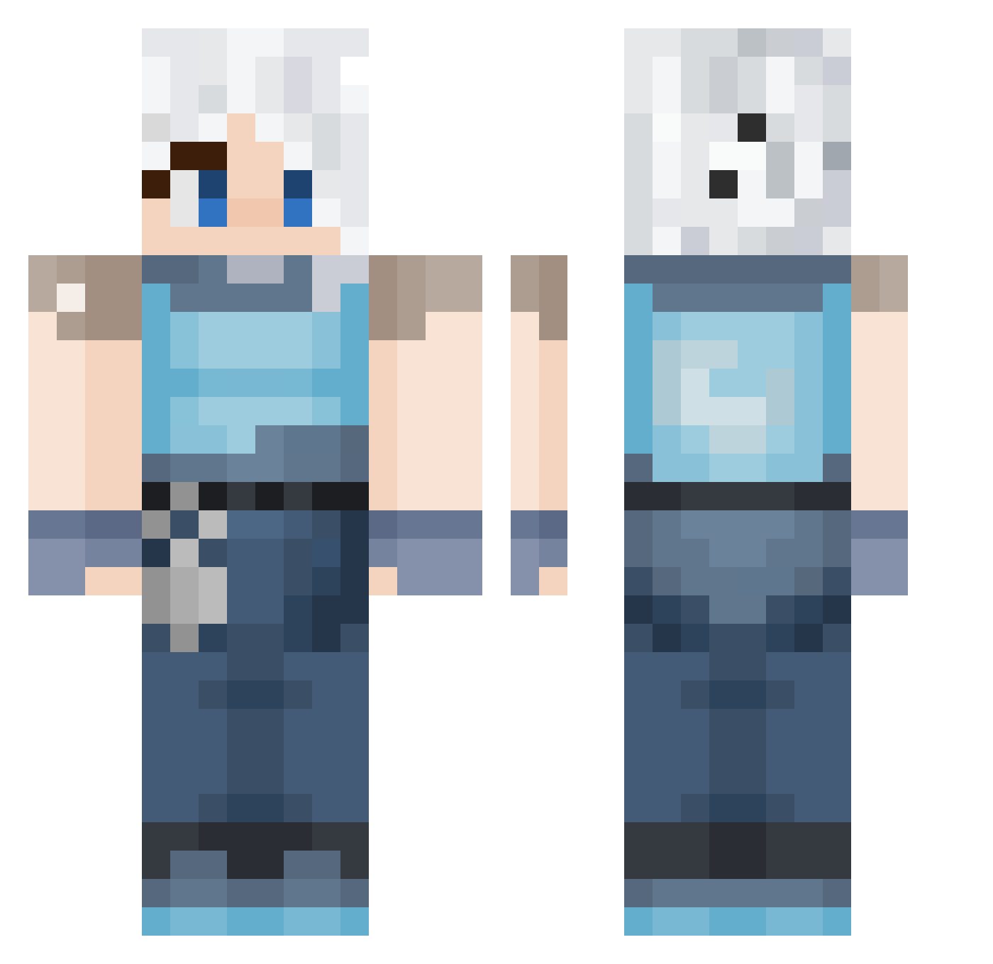TRIZval Minecraft skin, front and back view