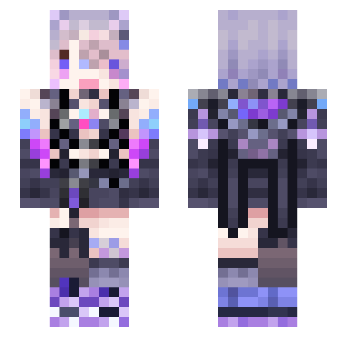 dylanthevillager Minecraft skin, front and back view