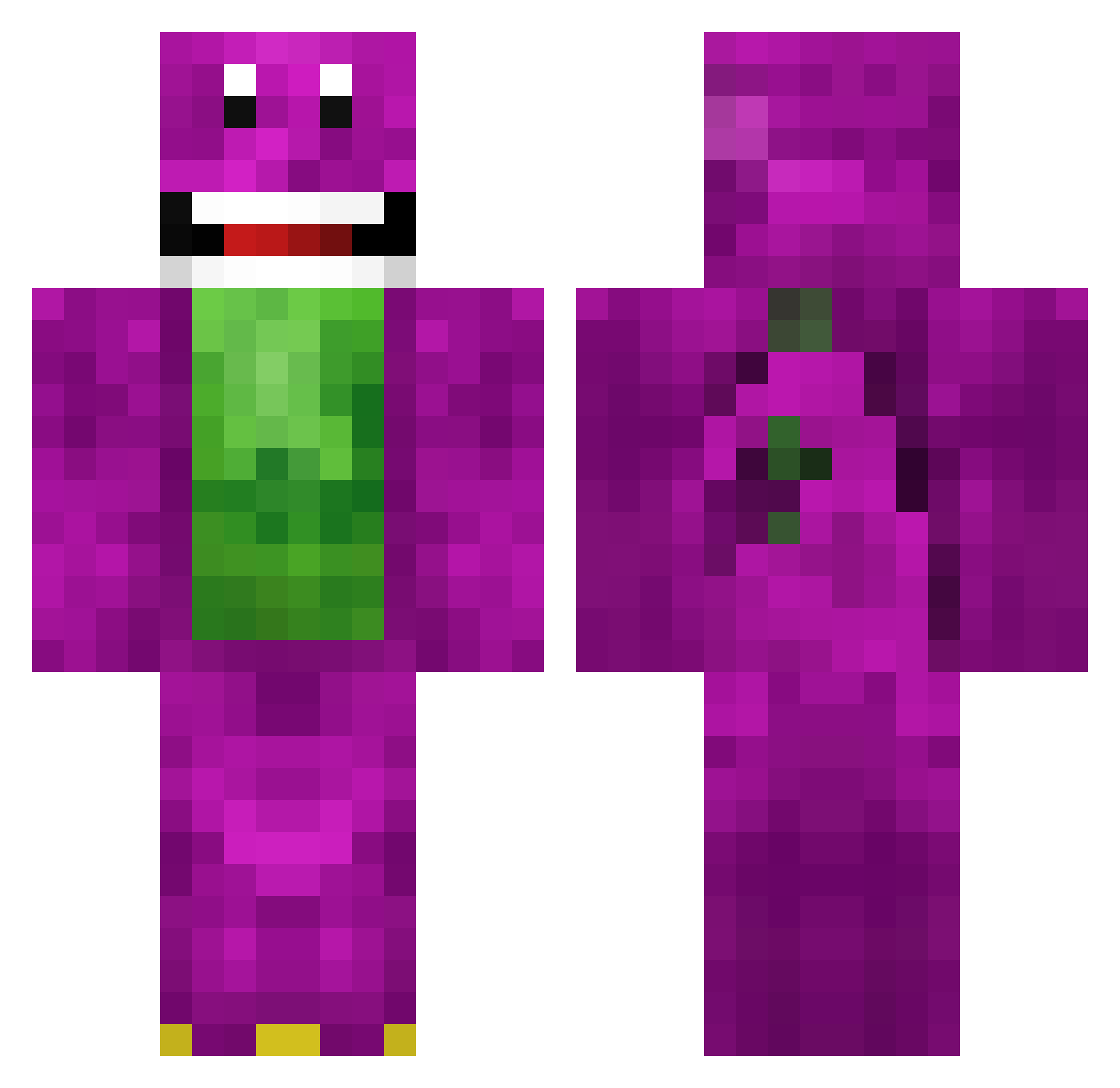 ImPurple Minecraft skin, front and back view