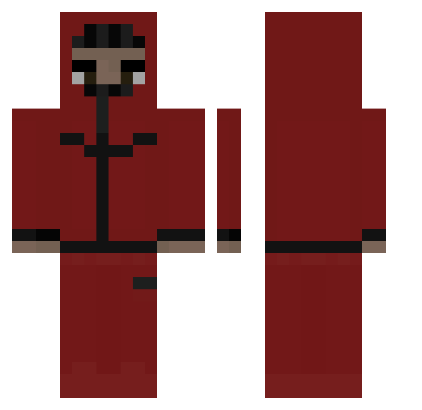 Flyti Minecraft skin, front and back view