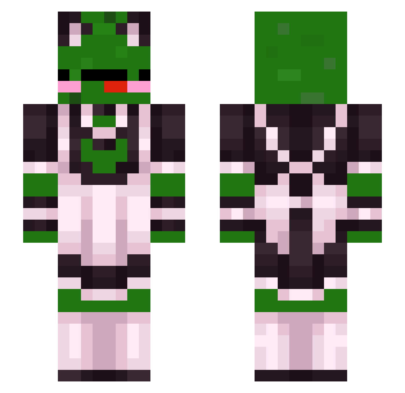 RVVZ_ Minecraft skin, front and back view