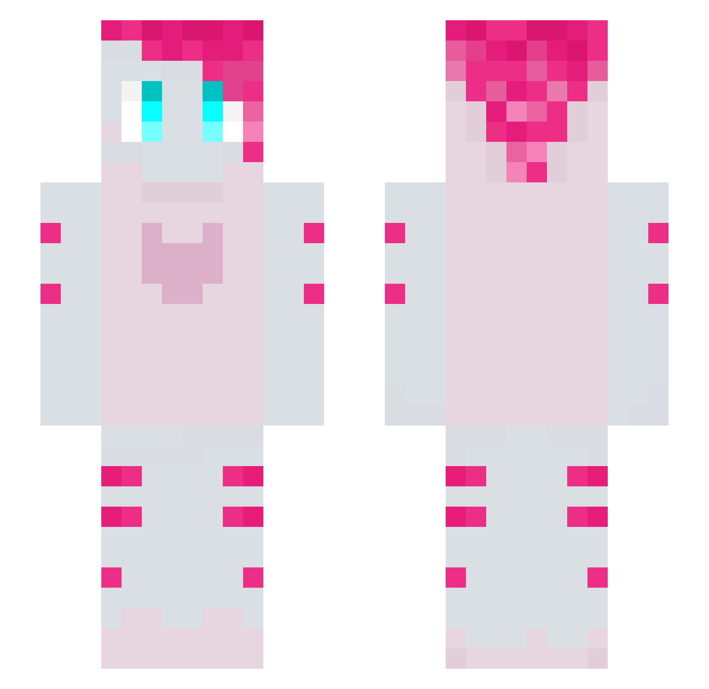 Pink_Catt Minecraft skin, front and back view