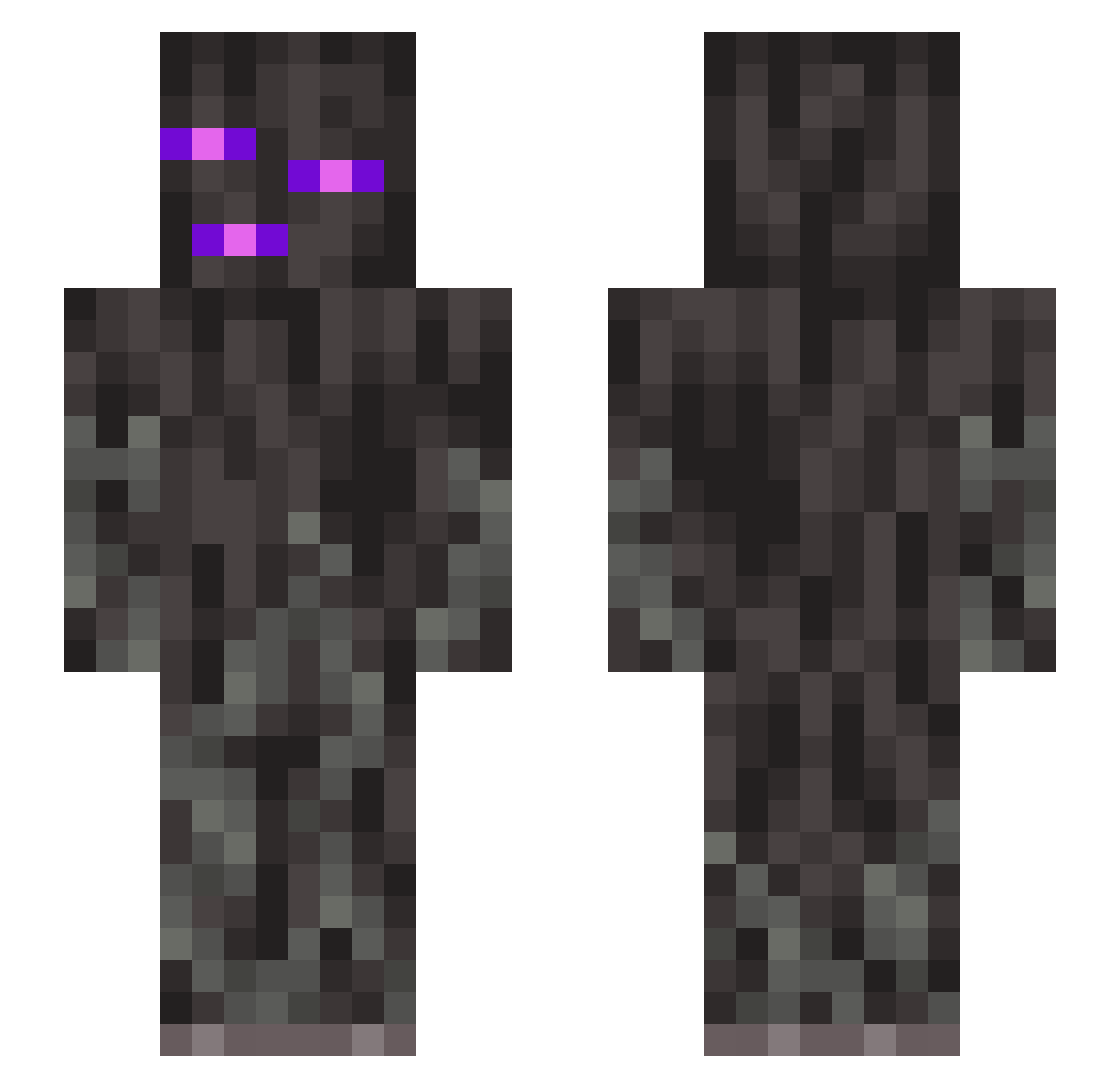 Mopsixalol Minecraft skin, front and back view