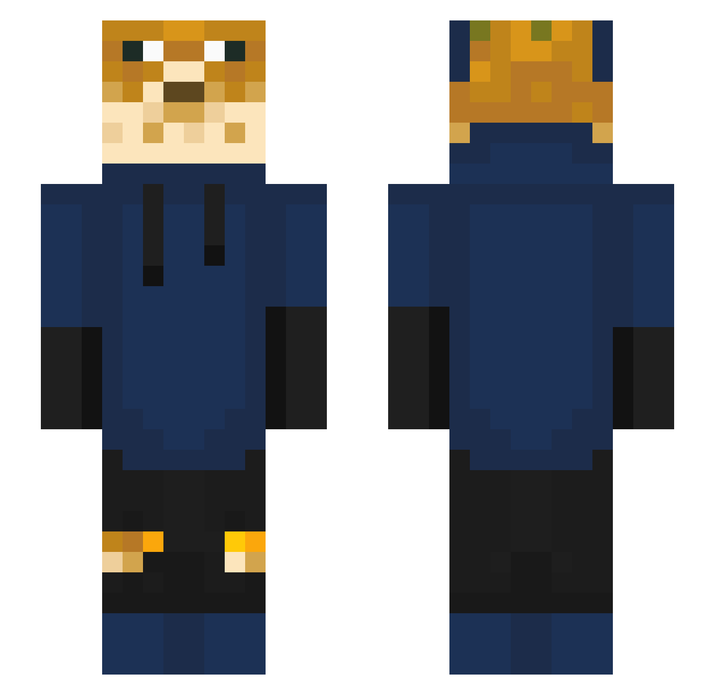 Dancho14 Minecraft skin, front and back view