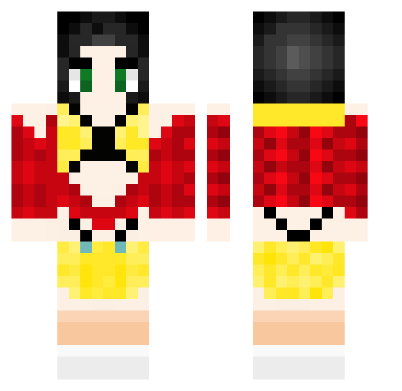 SpicySherie Minecraft skin, front and back view