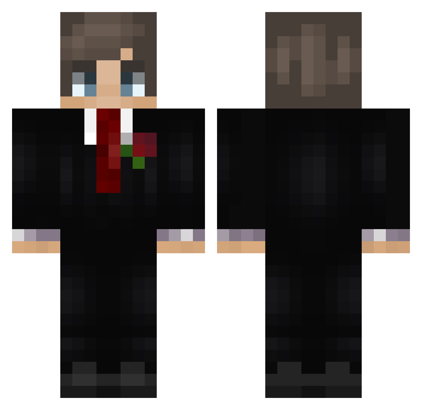 Roman_Rayman Minecraft skin, front and back view