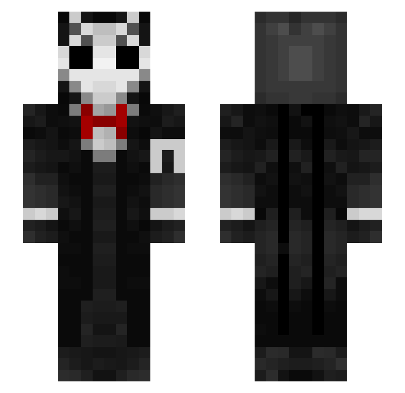 PraiseX2 Minecraft skin, front and back view