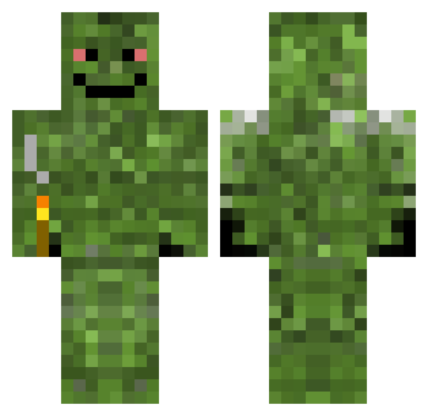 ShyYank Minecraft skin, front and back view