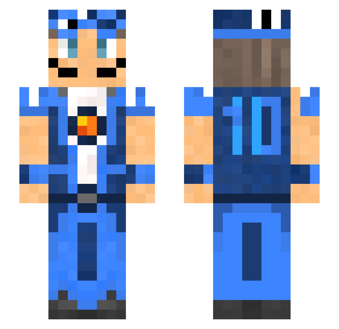 Gloray Minecraft skin, front and back view