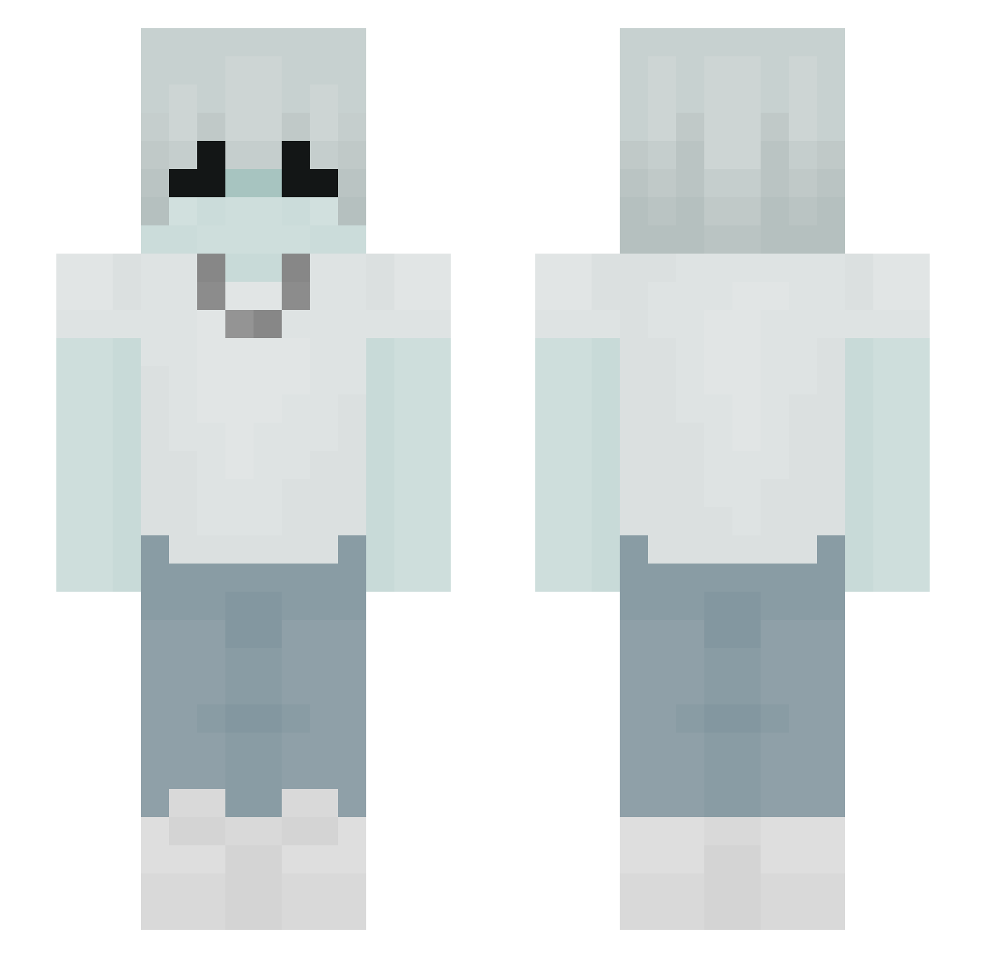 NotKnotix Minecraft skin, front and back view