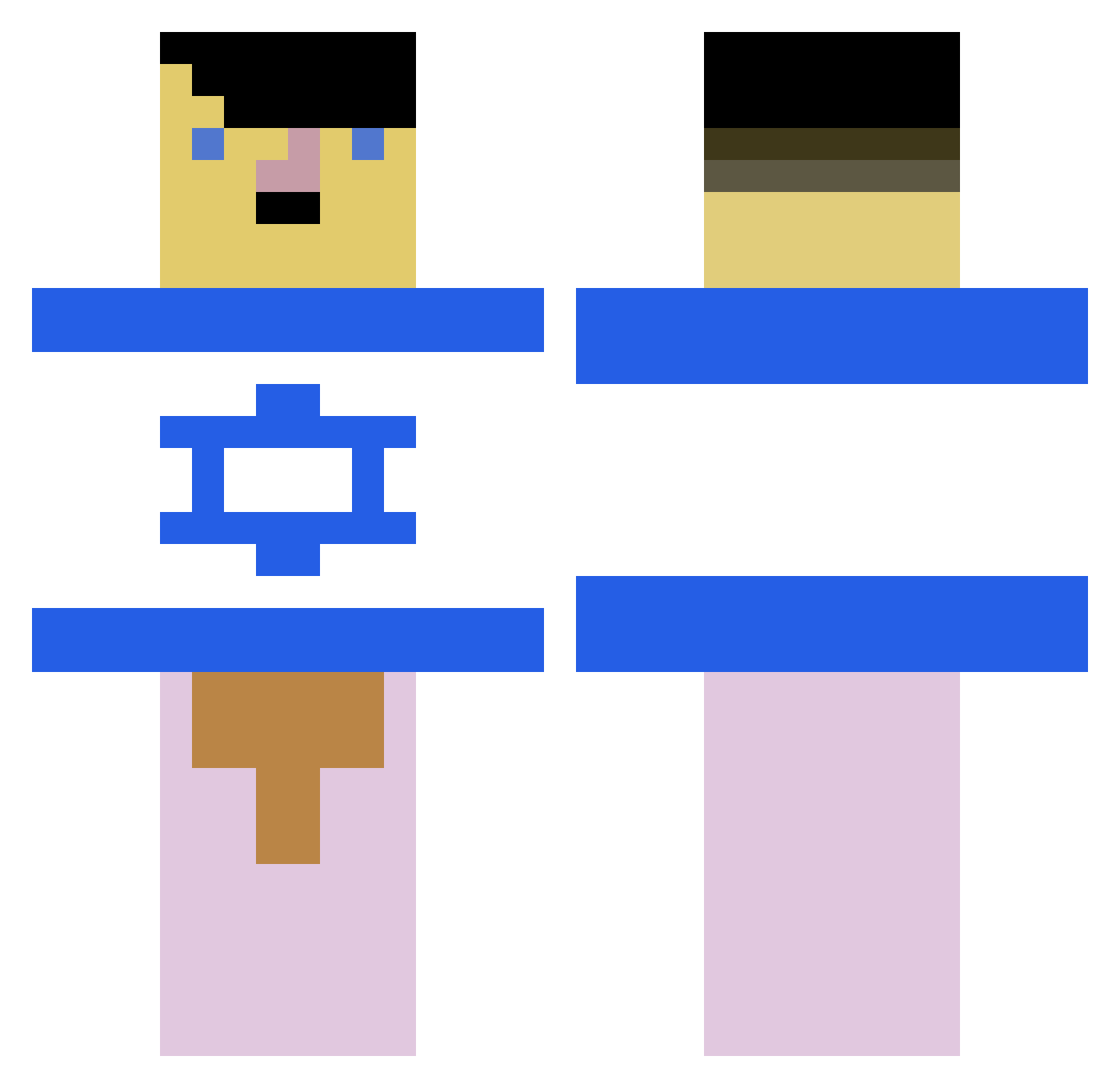 dihsasterdani Minecraft skin, front and back view