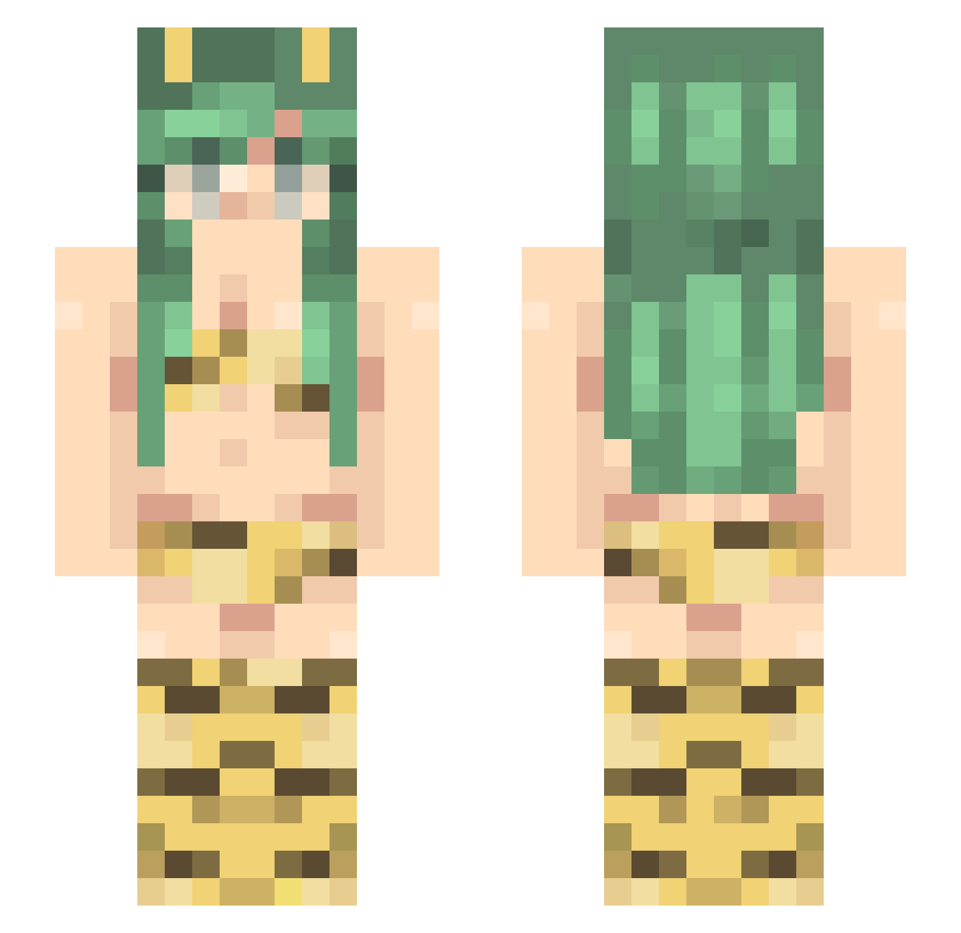 Gabilis Minecraft skin, front and back view