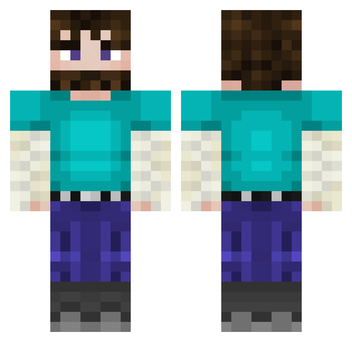Zero_Sixxer Minecraft skin, front and back view