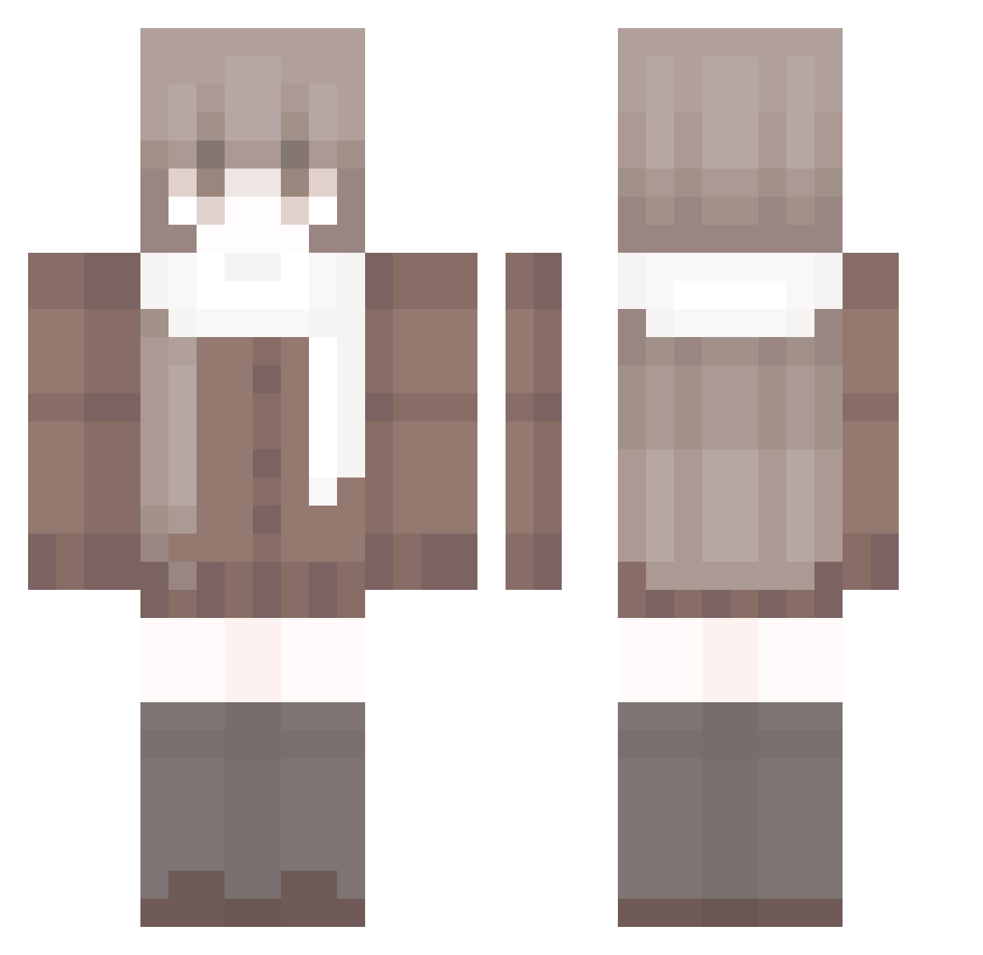 CheeryPC Minecraft skin, front and back view