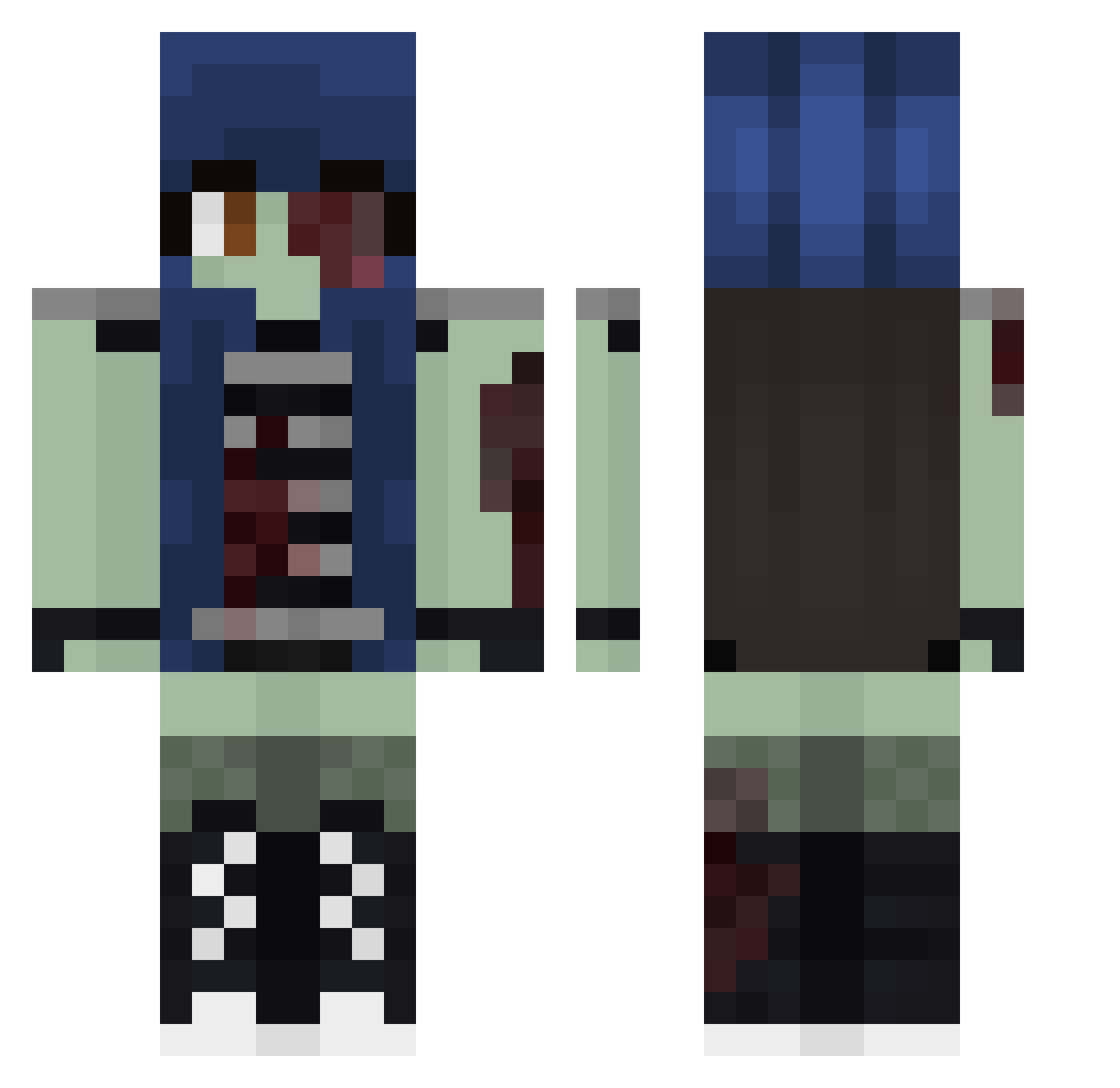 AlwaysOpugno Minecraft skin, front and back view