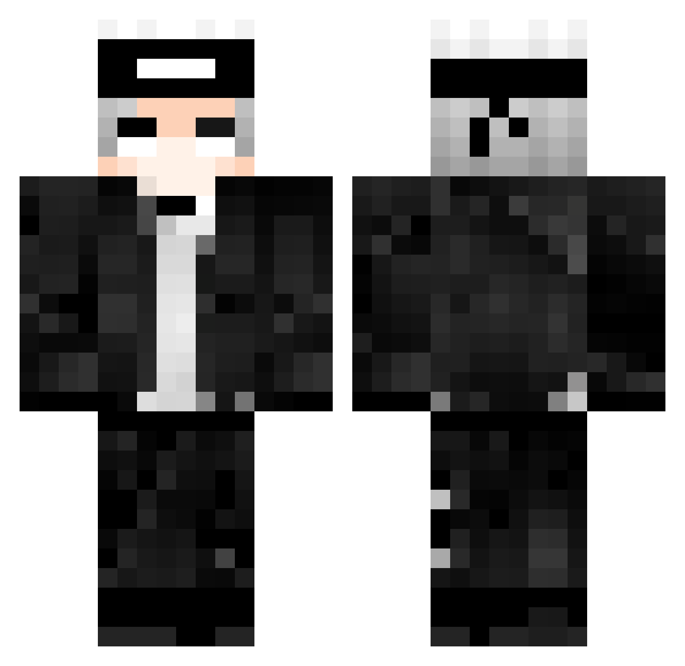 PKNervel Minecraft skin, front and back view
