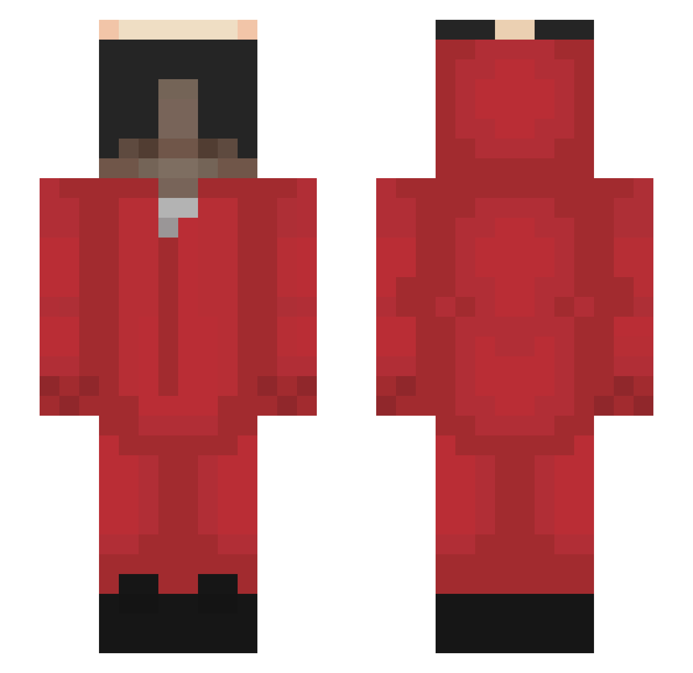 Monkayuwu Minecraft skin, front and back view