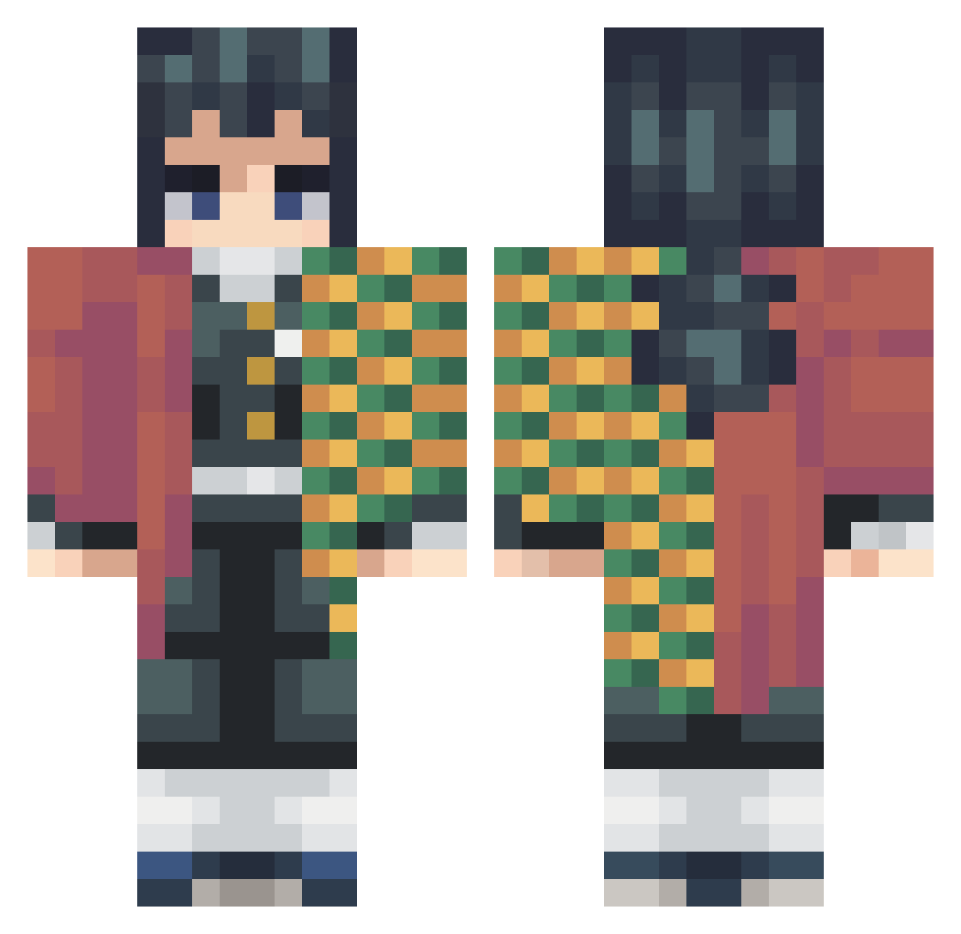 kanrios Minecraft skin, front and back view