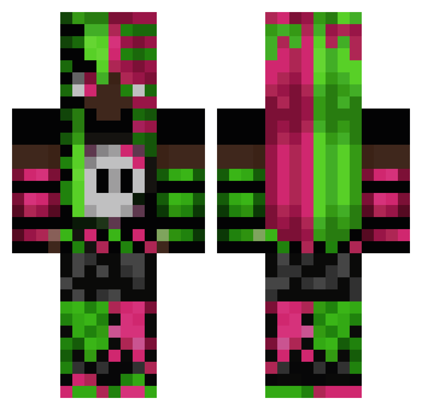 buggamike11 Minecraft skin, front and back view