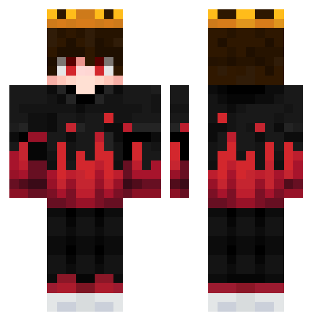 Spharzix Minecraft skin, front and back view