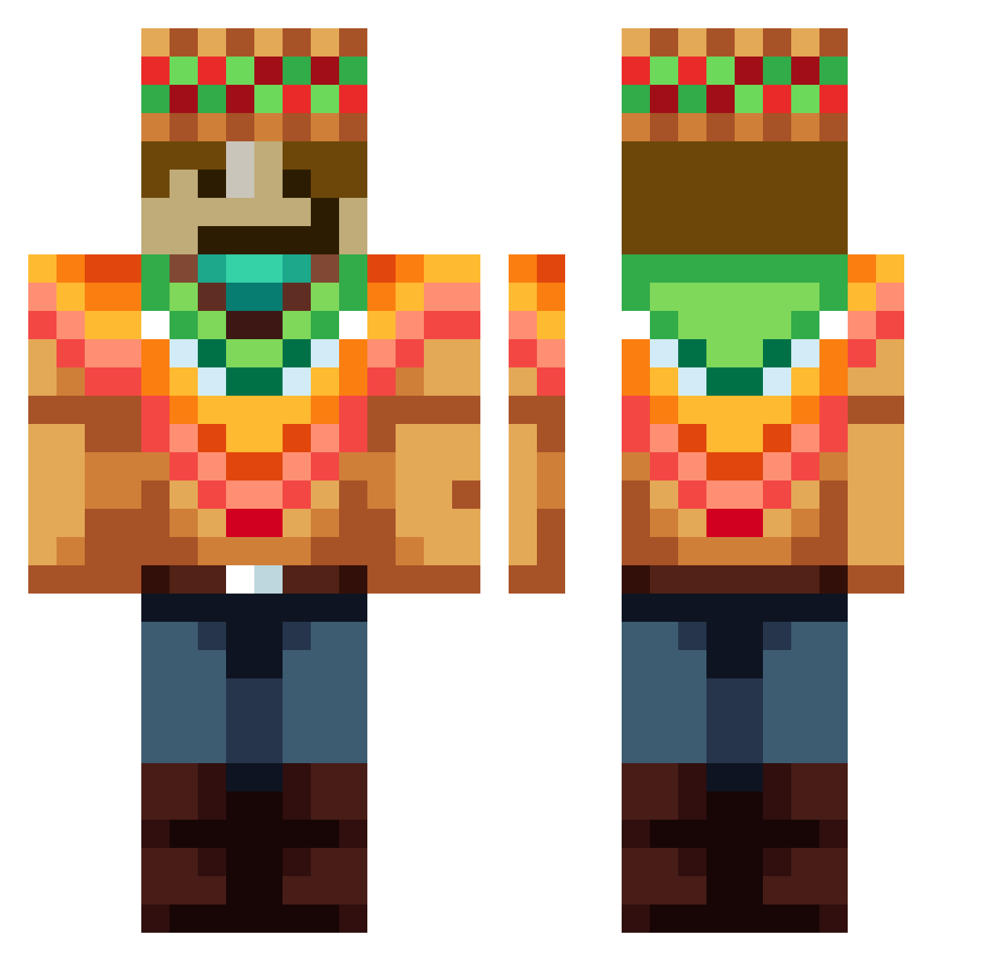 ygnb Minecraft skin, front and back view