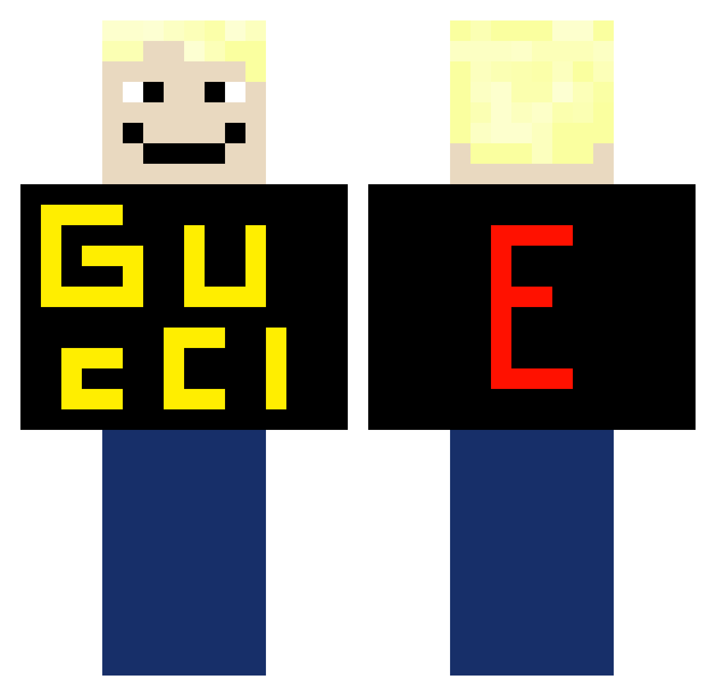 Ed88 Minecraft skin, front and back view