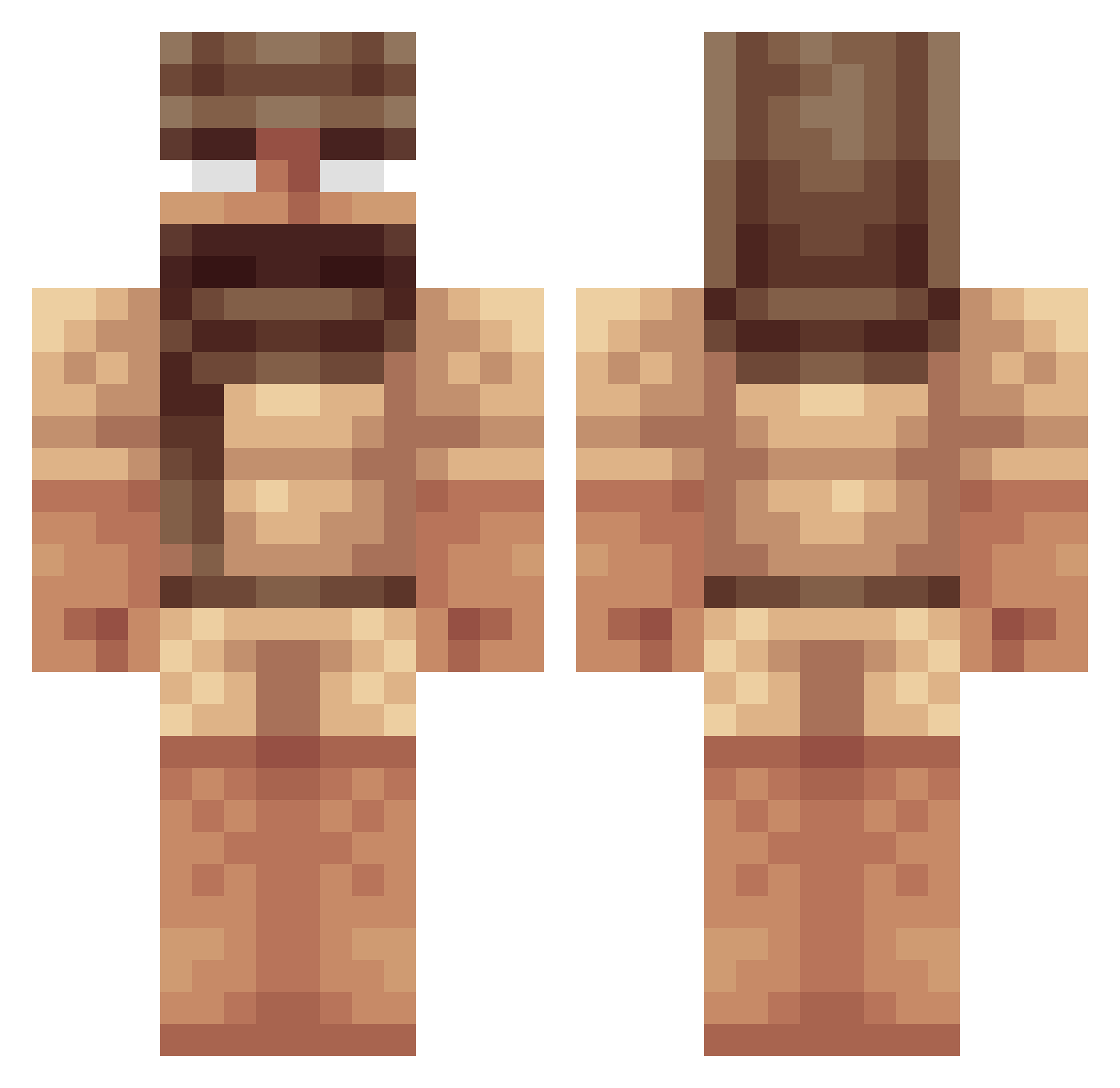 Frimos Minecraft skin, front and back view