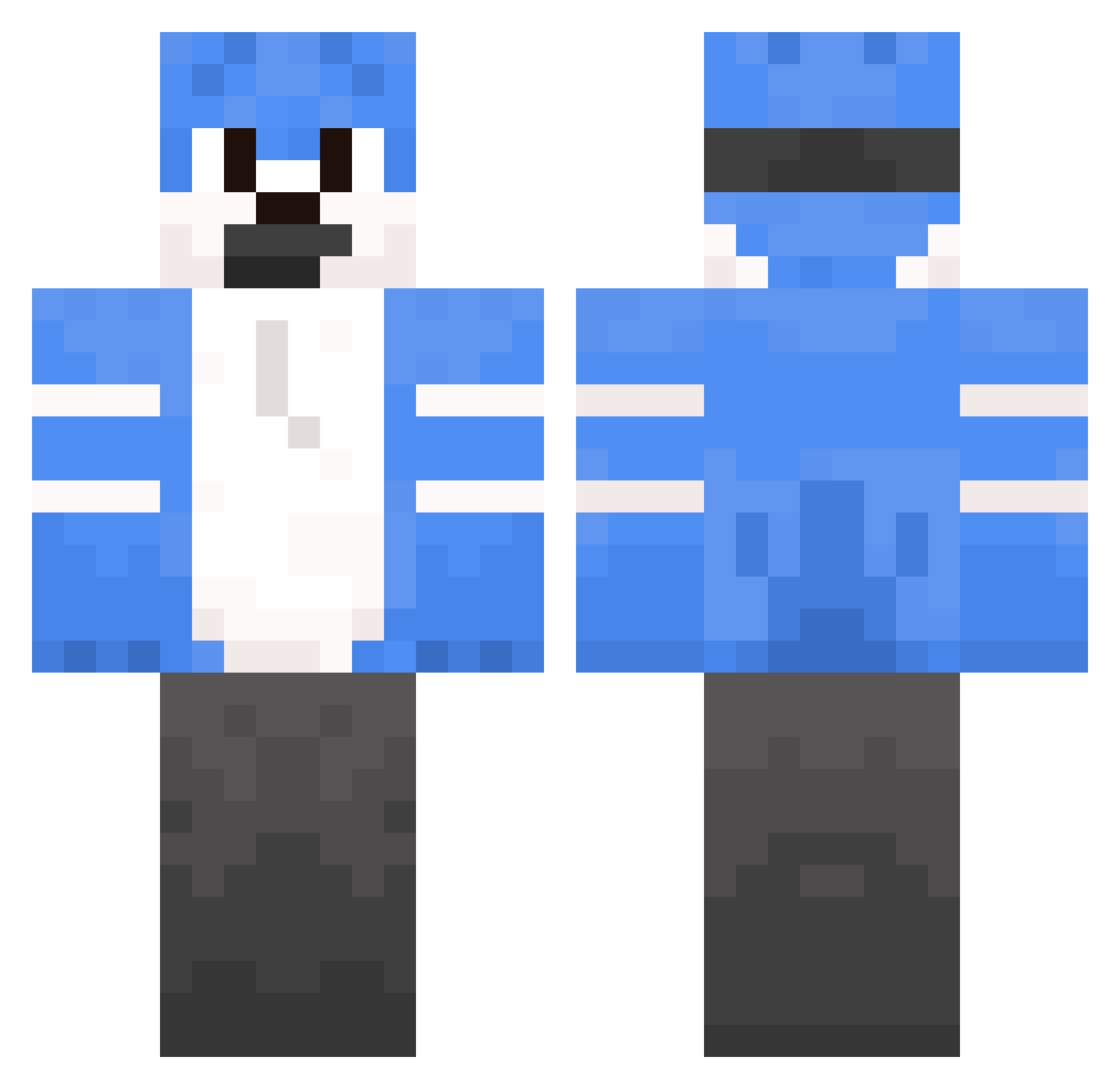 ArecaneNexus Minecraft skin, front and back view
