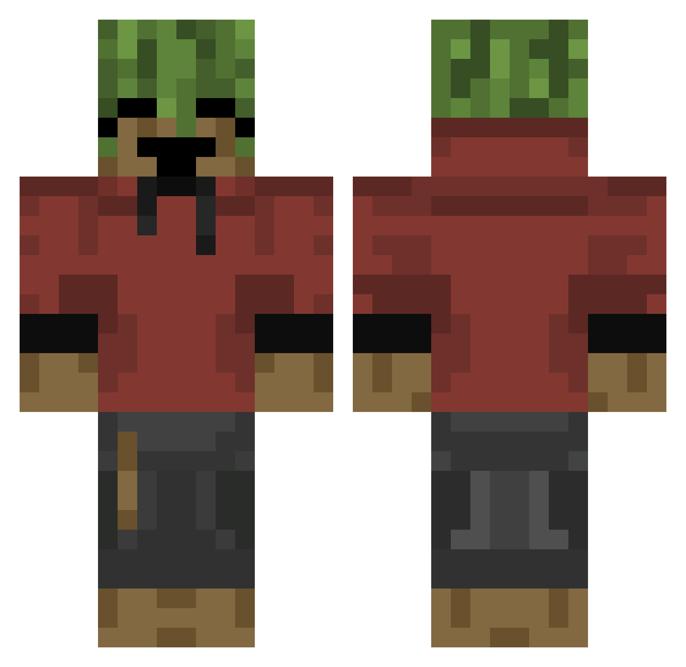 Lockeston Minecraft skin, front and back view