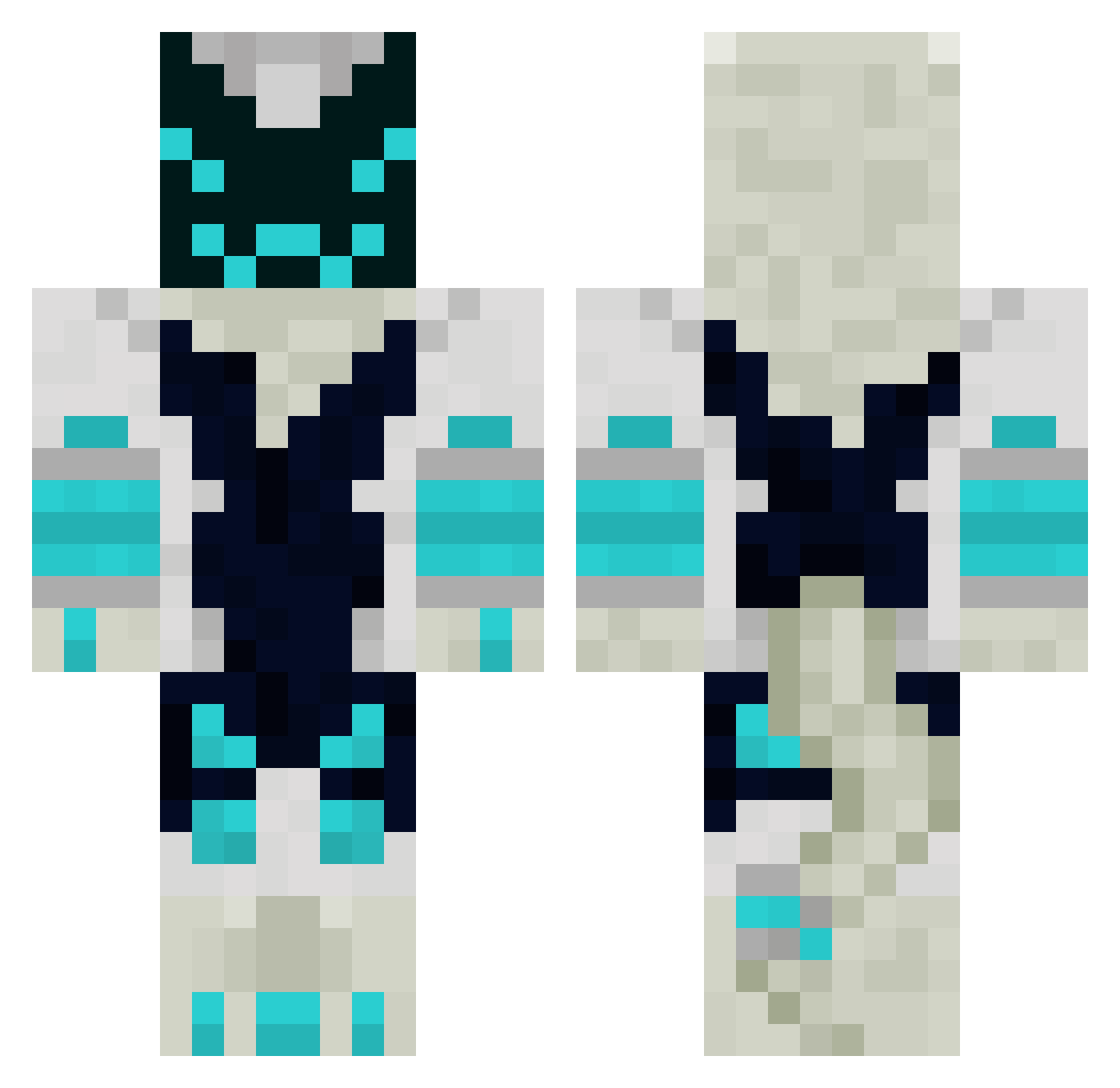 Hacking_Profile Minecraft skin, front and back view