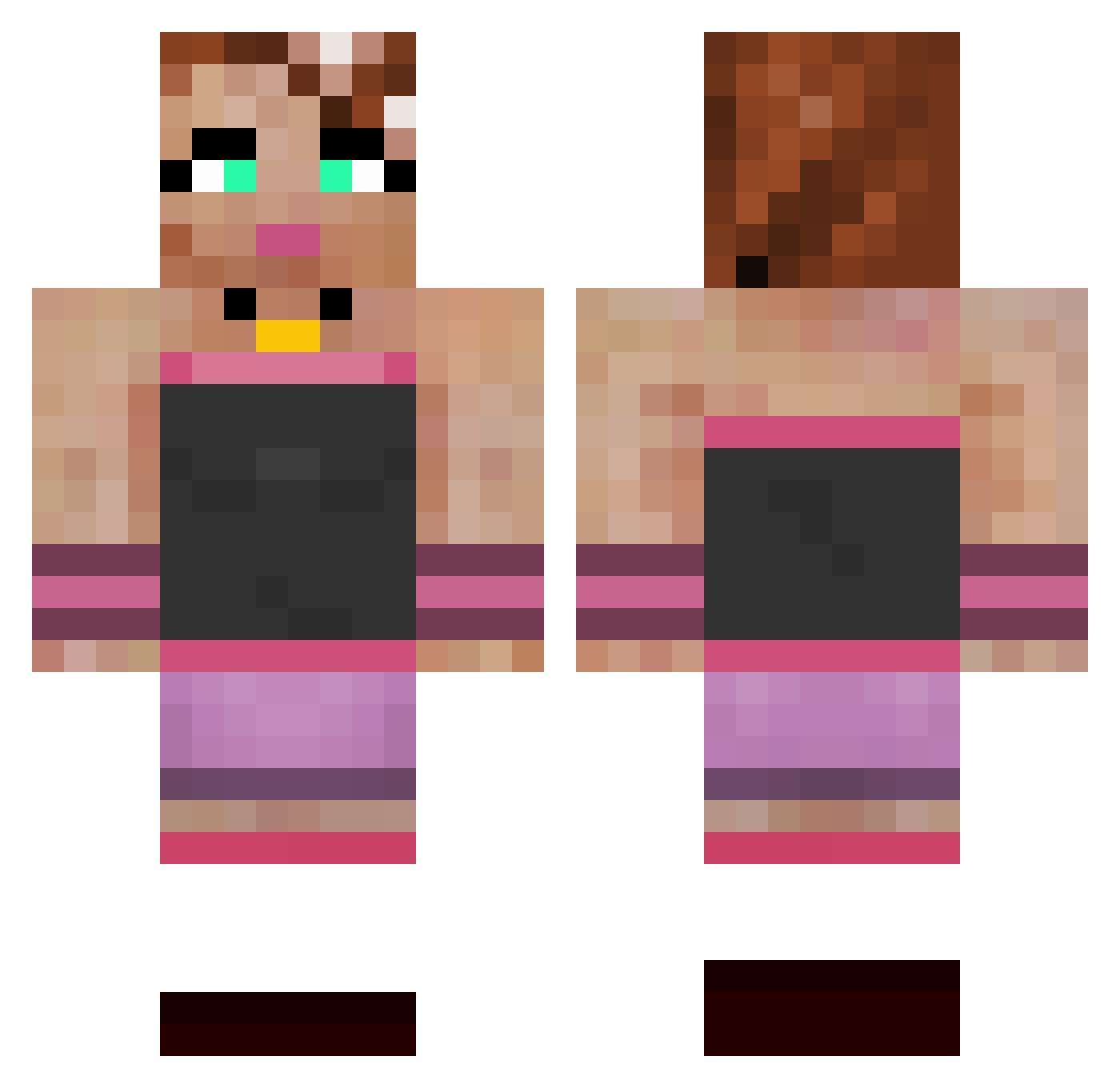 Desideration Minecraft skin, front and back view