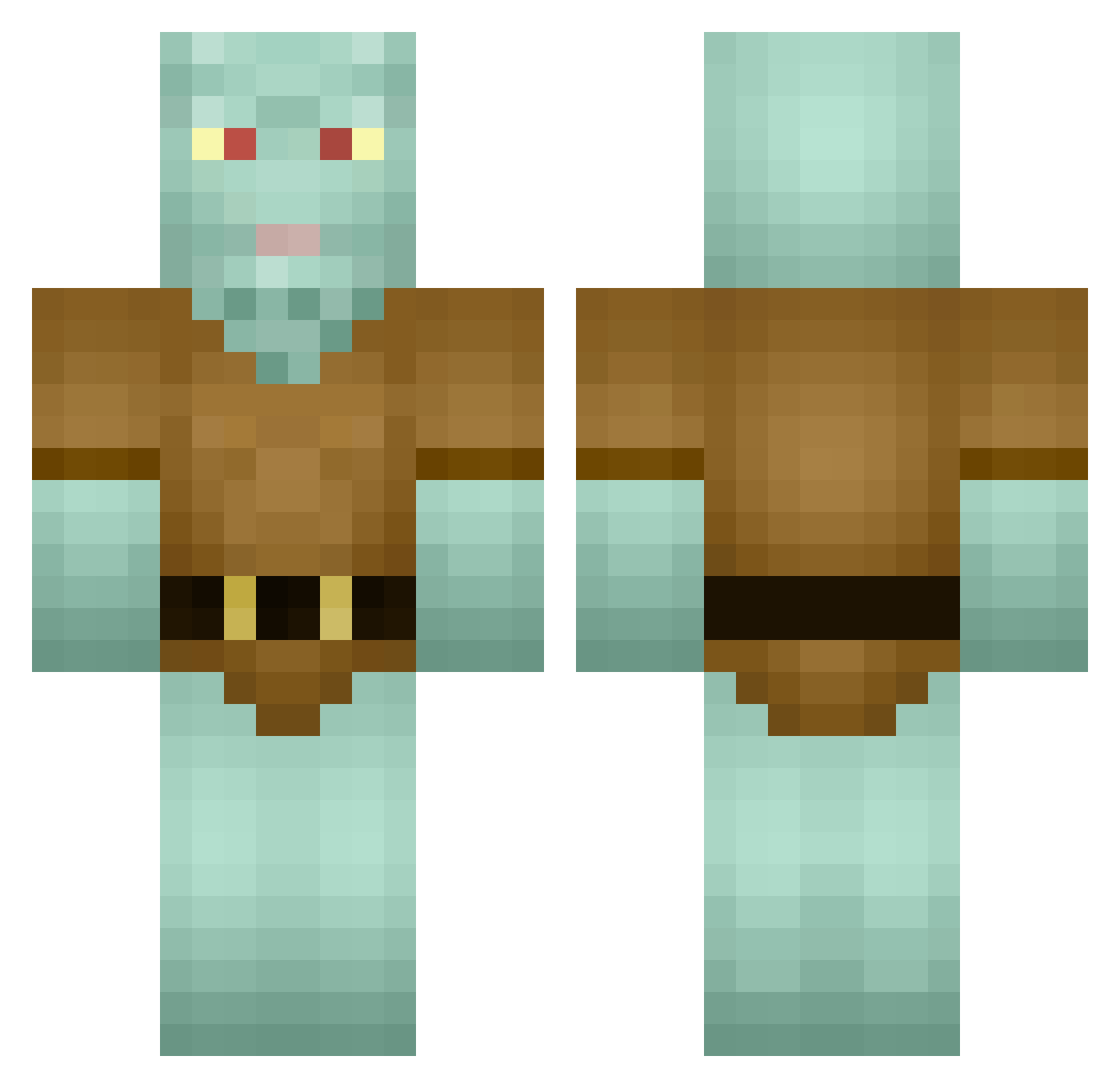 PappaSubbe Minecraft skin, front and back view