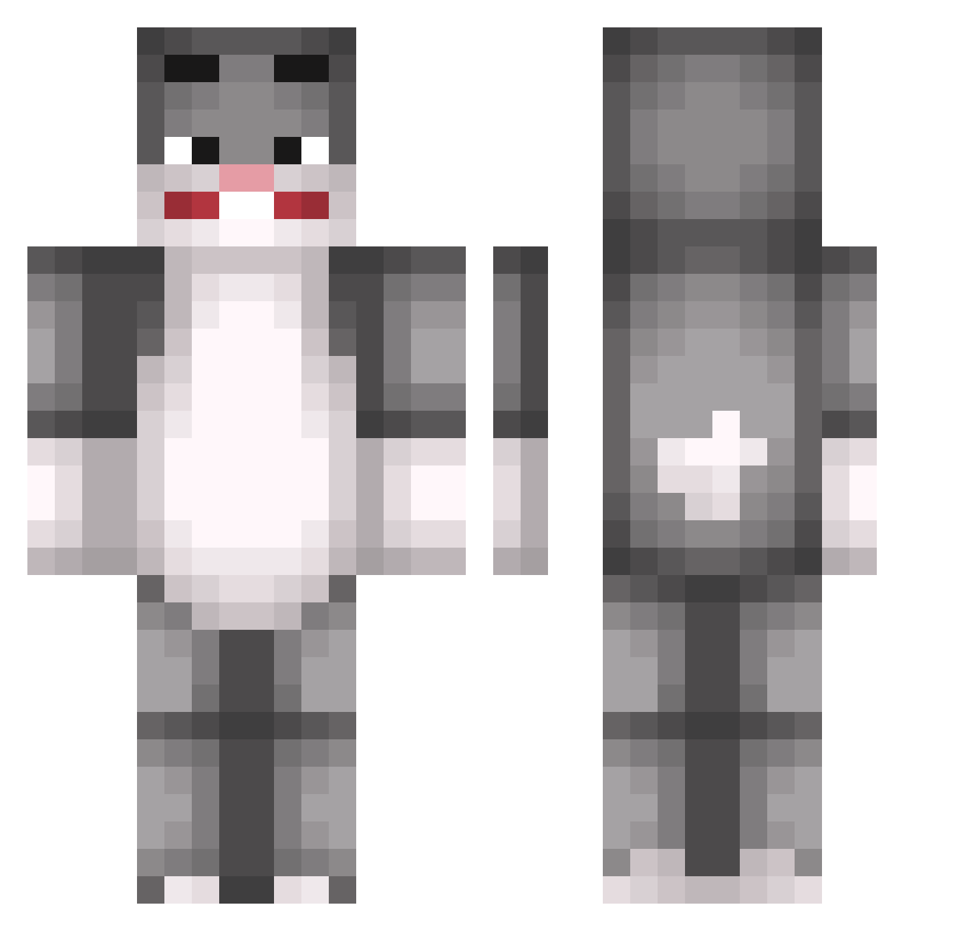 Roboss12 Minecraft skin, front and back view
